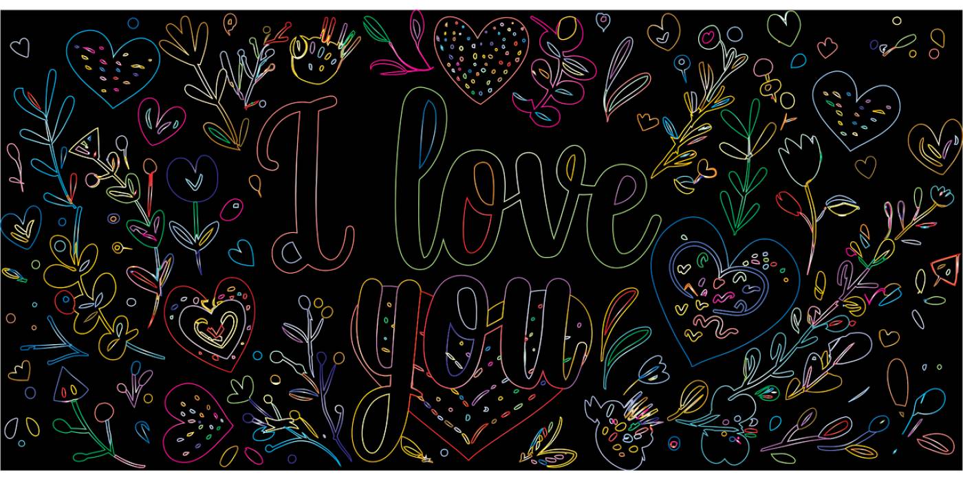 i love you love romance typography  svg vector