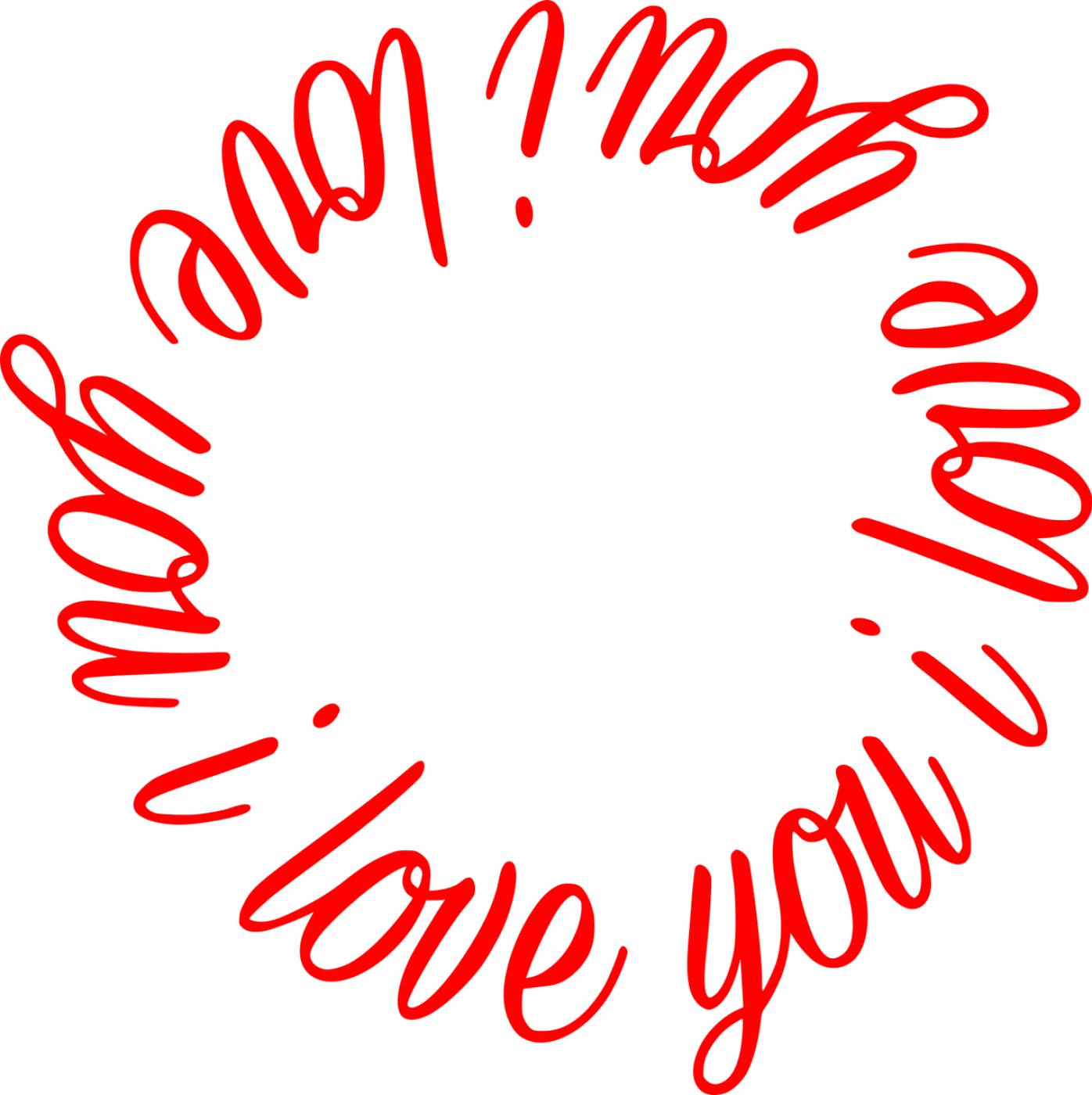 i love you text love circle vector  svg vector