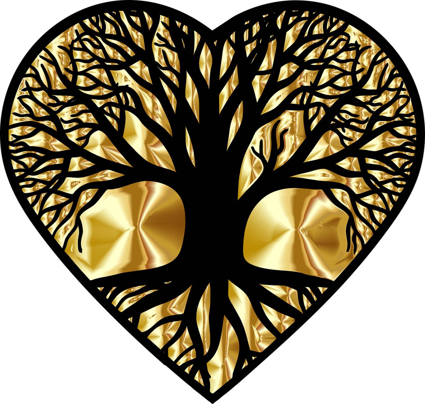 tree heart gold love nature  svg vector