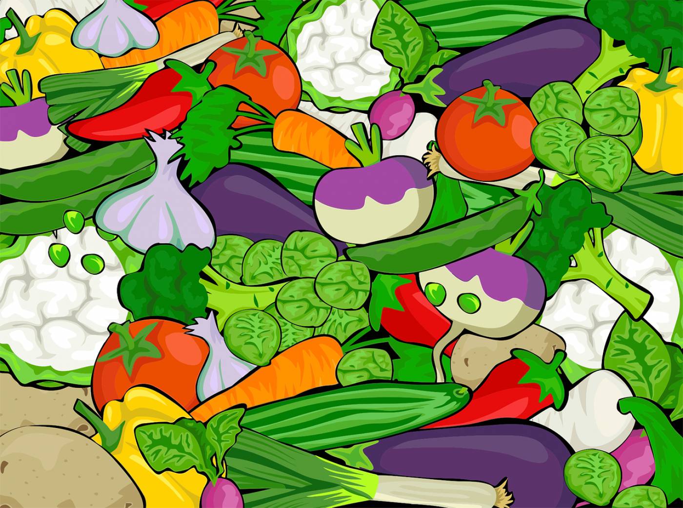 bell pepper broccoli  svg vector