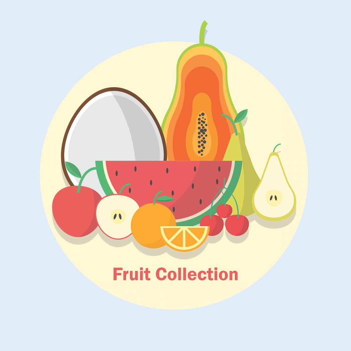 fruit collection apple organic  svg vector