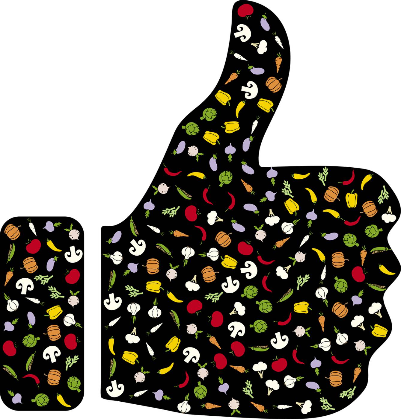 thumbs up like vegetables facebook  svg vector