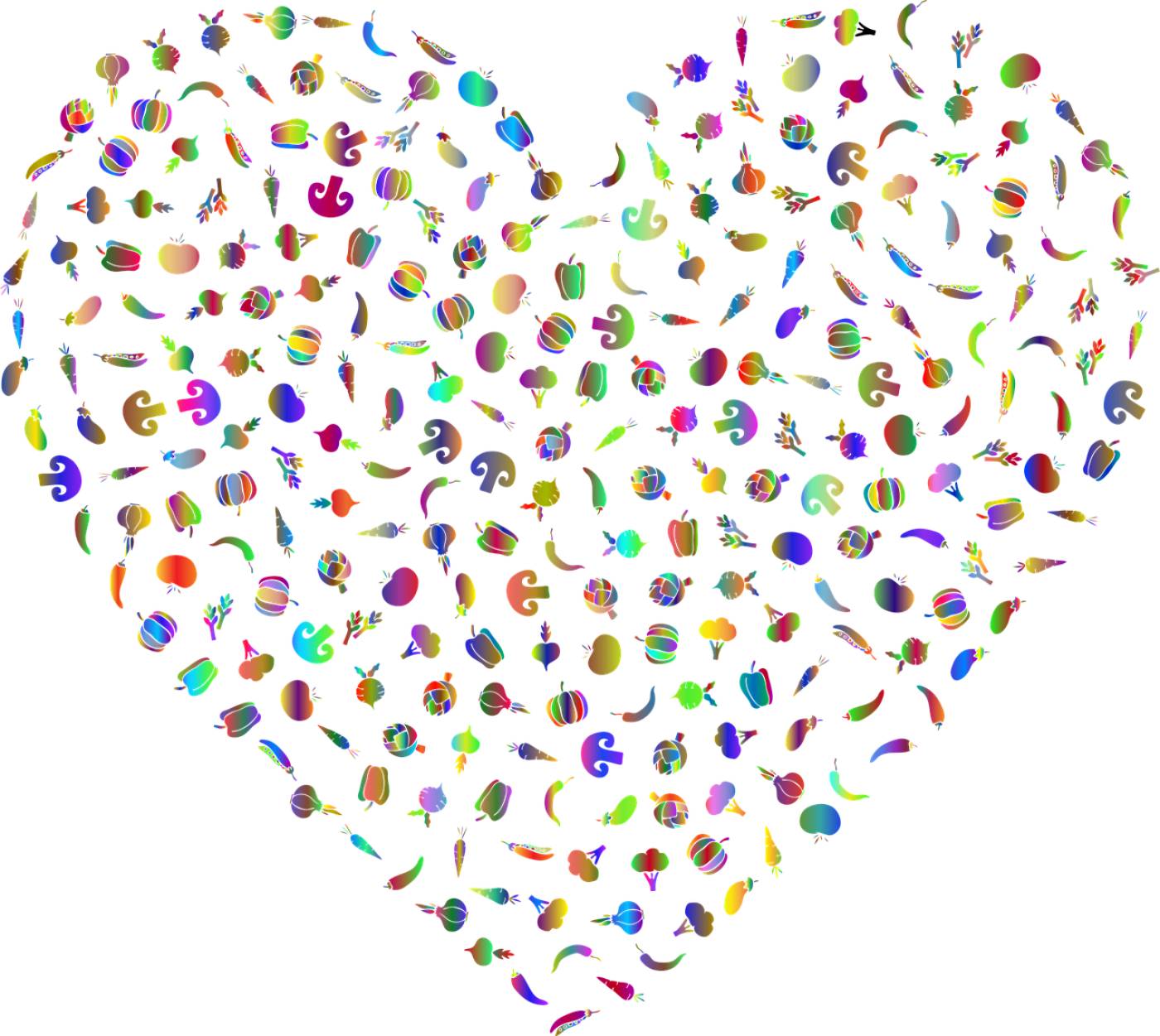 vegetables heart love symbol food  svg vector