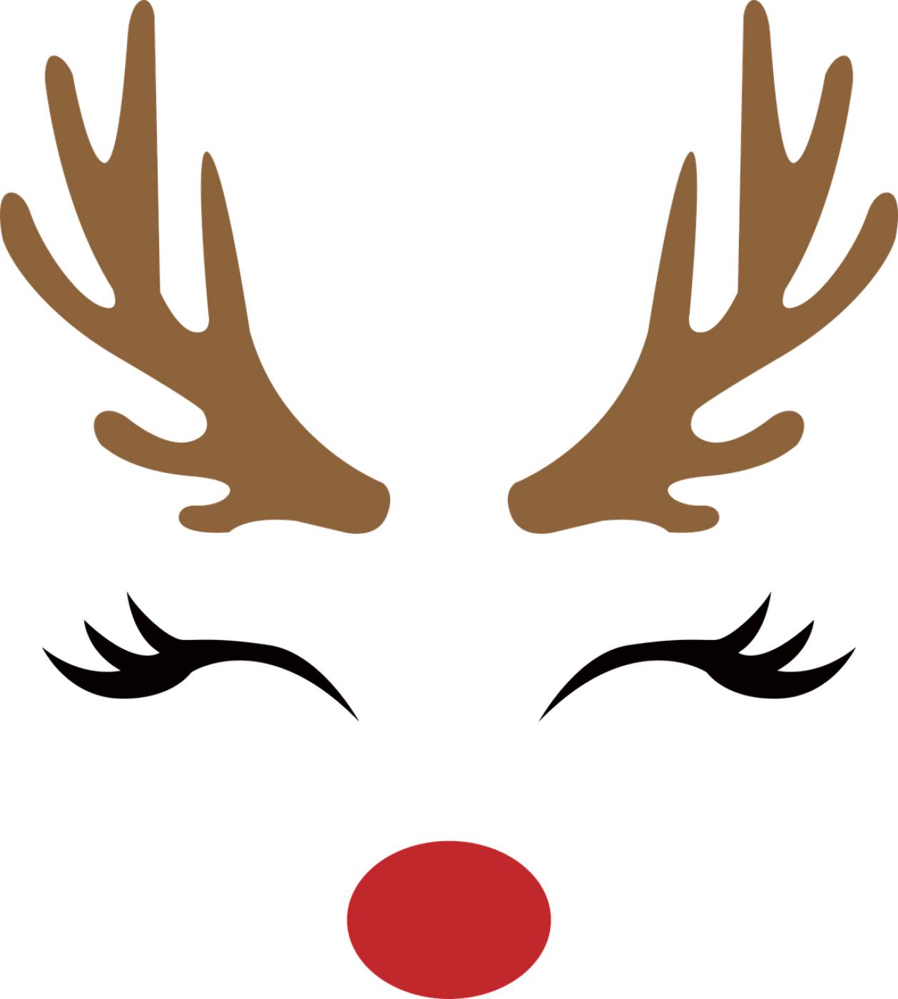 reindeer nose snow antlers santa  svg vector