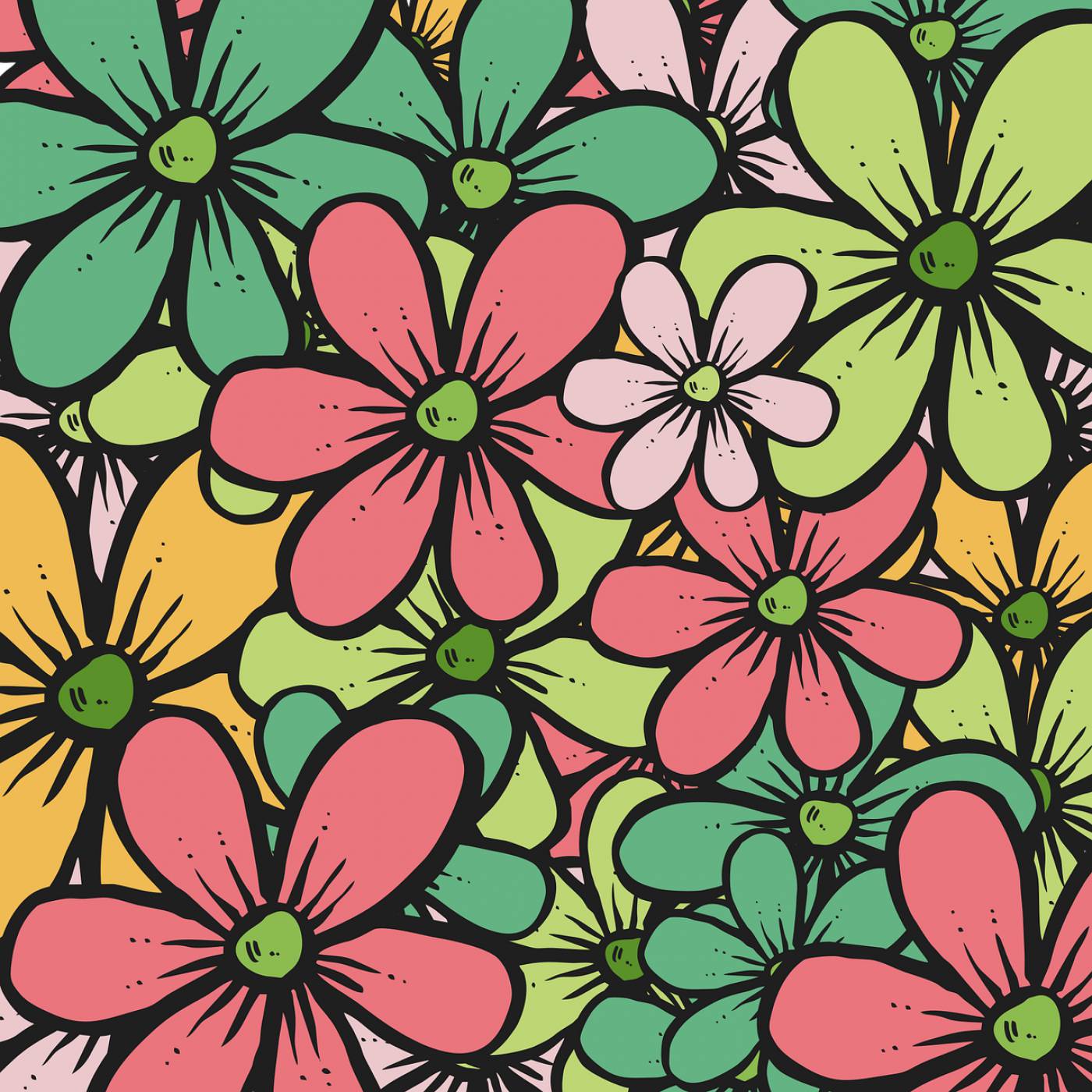 flowers floral background colorful  svg vector
