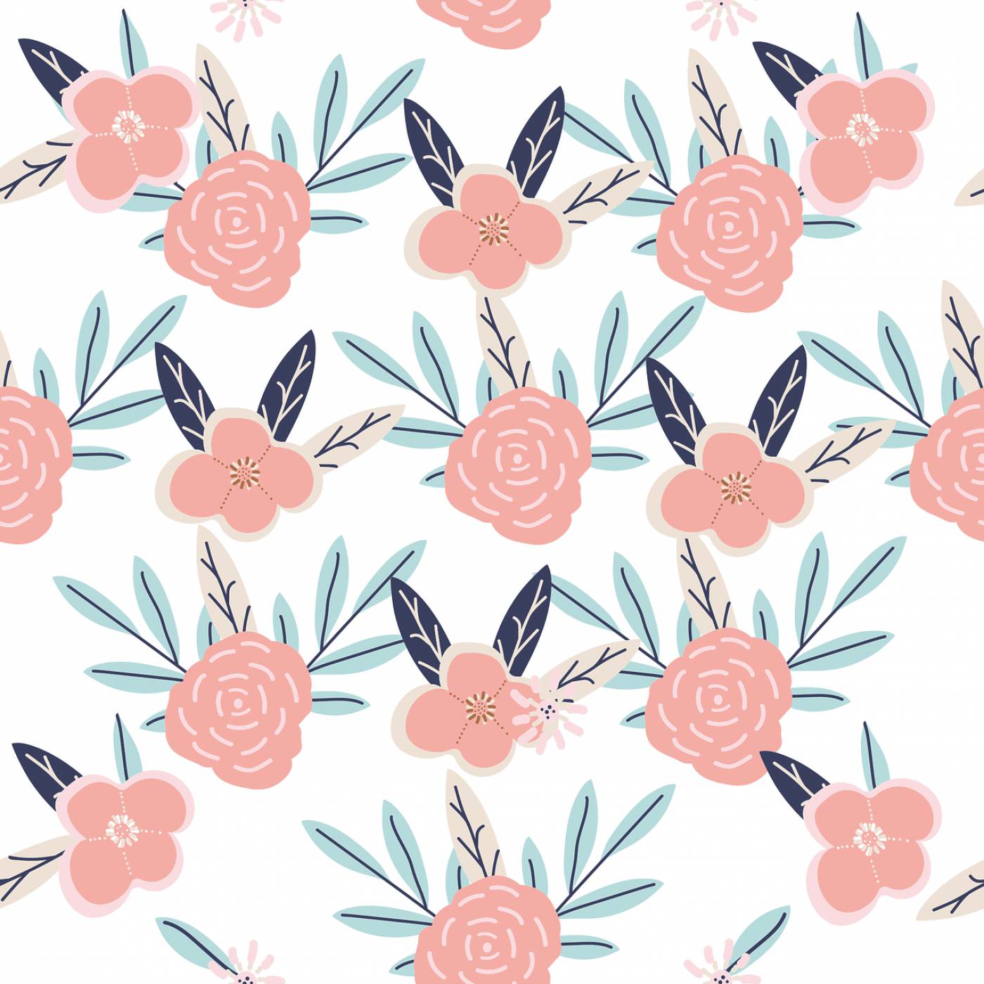 flowers leaves background pattern  svg vector