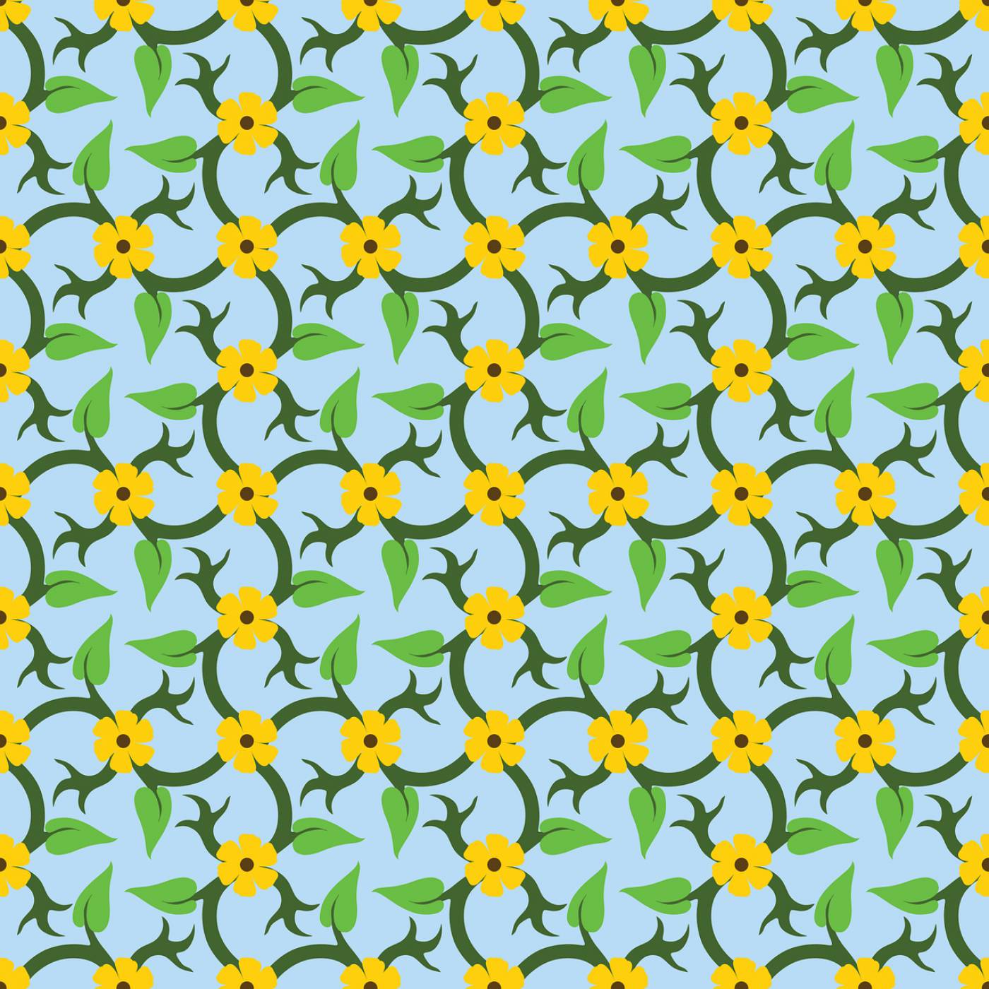 pattern floral yellow green  svg vector