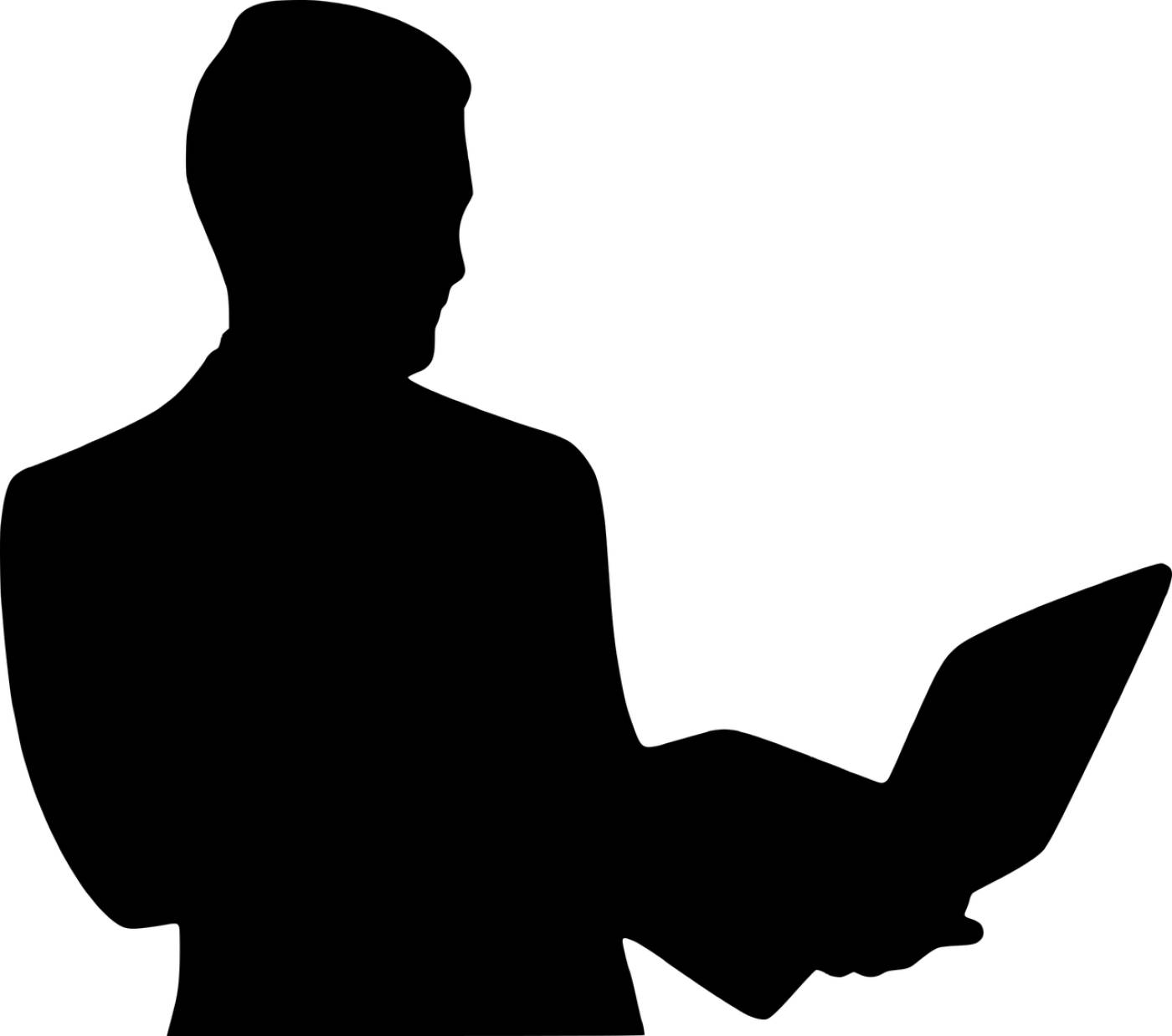 silhouette business man browsing  svg vector
