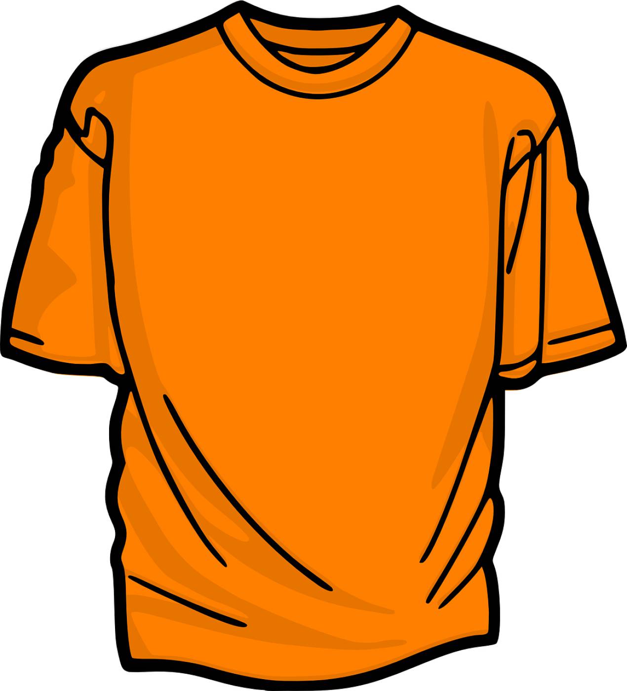 t shirt front short orange t shirt  svg vector