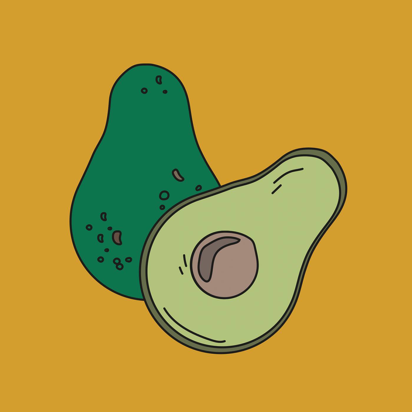 avocado slice heal fresh green  svg vector