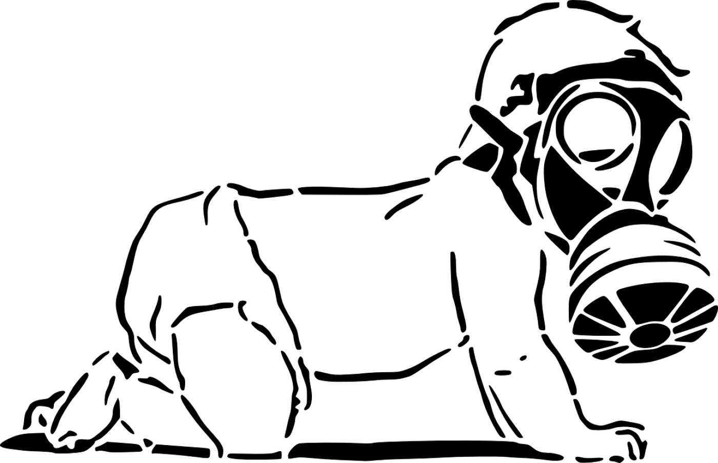 baby gas mask crawling infant  svg vector