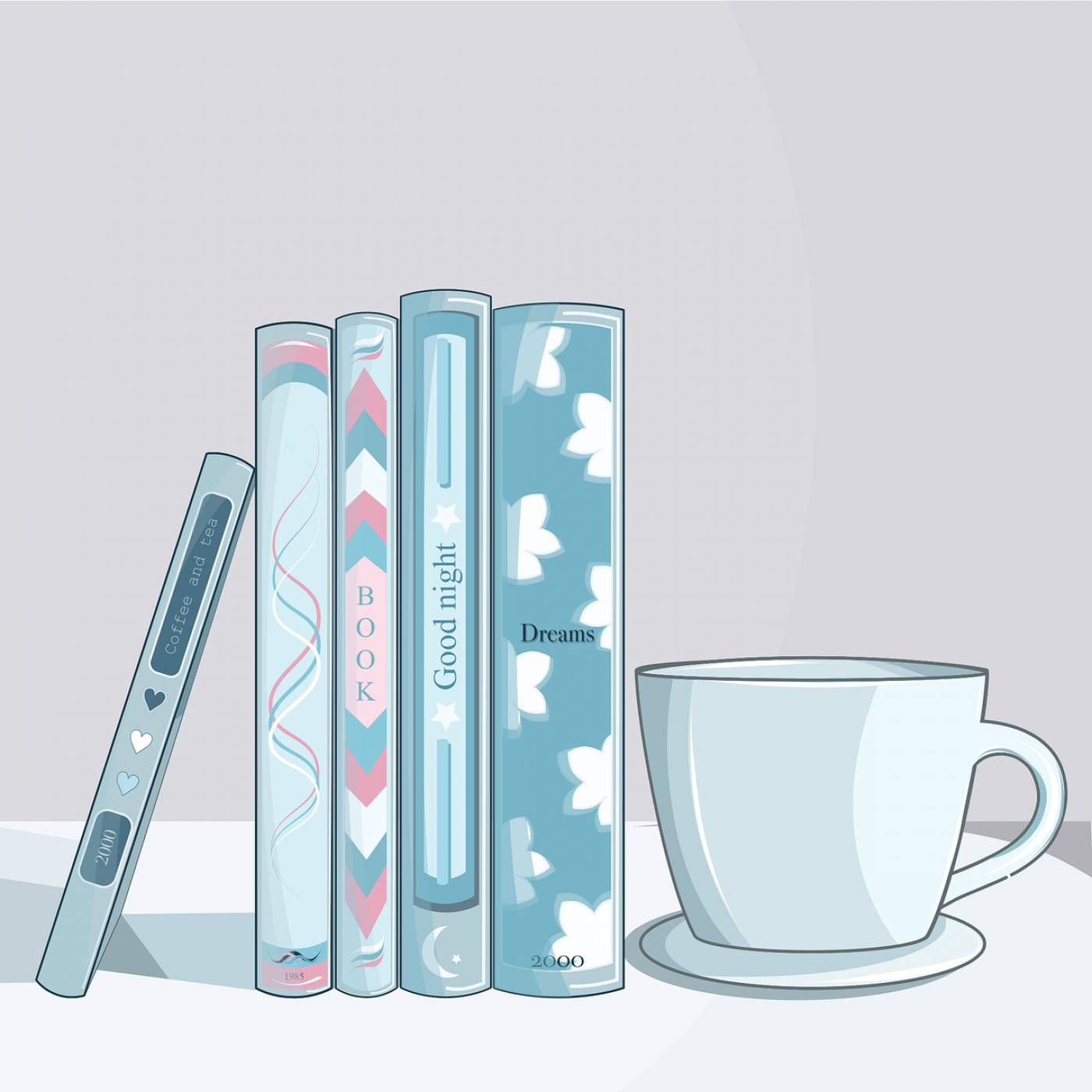 books coffee cup digital art pastel  svg vector