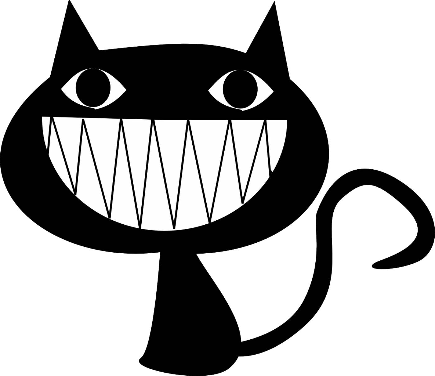 cat laughing grinning evil teeth  svg vector