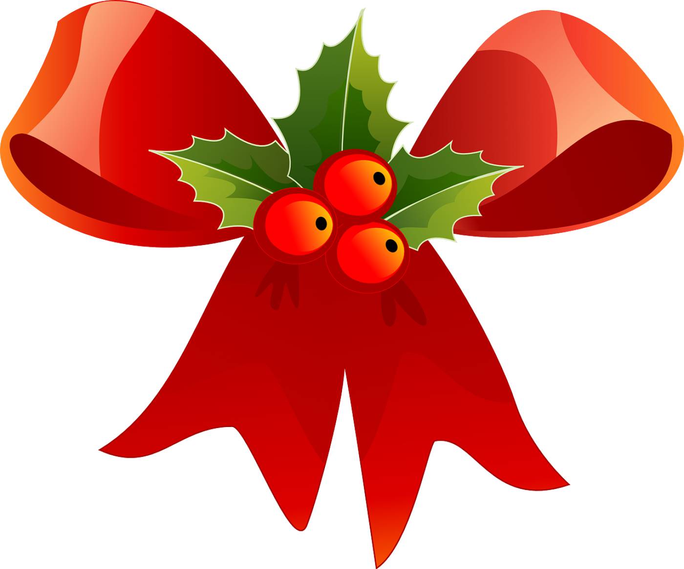 christmas ribbon holly decoration  svg vector
