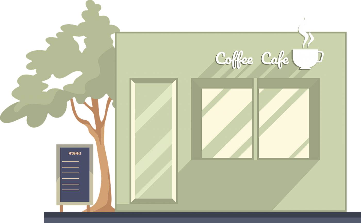 coffee shop building facade cafe  svg vector