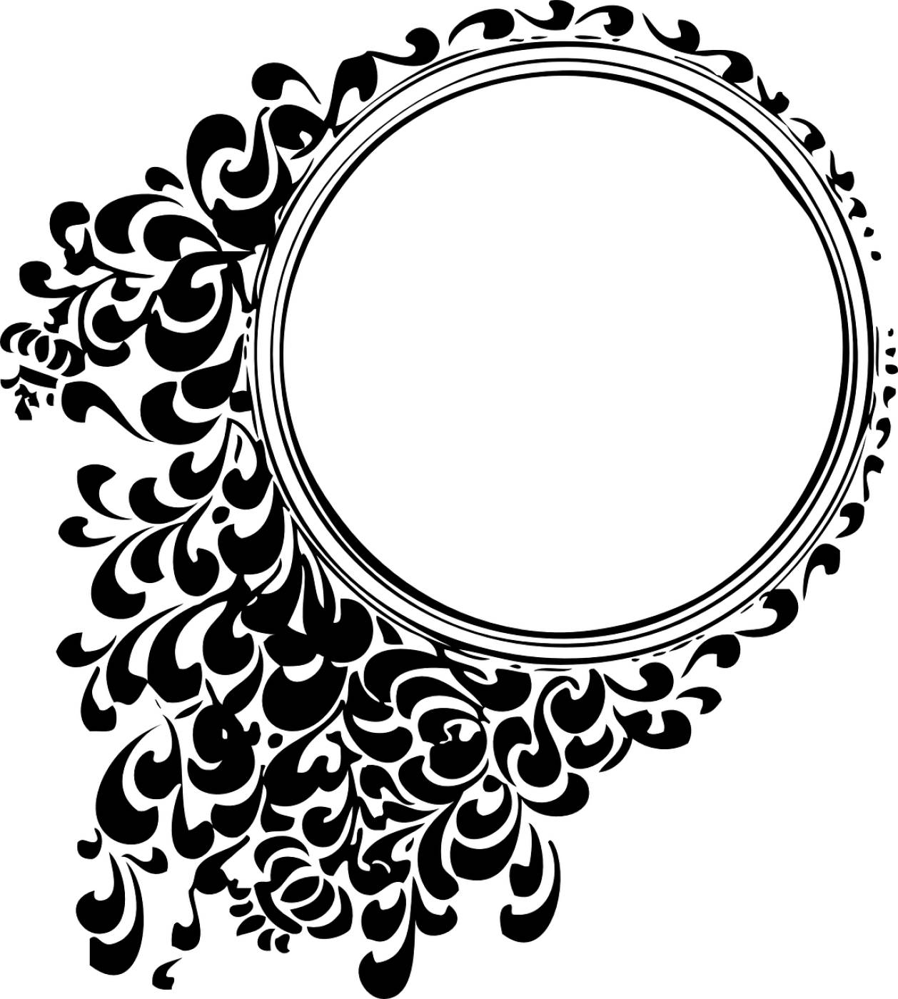 decorative mirror round circle  svg vector