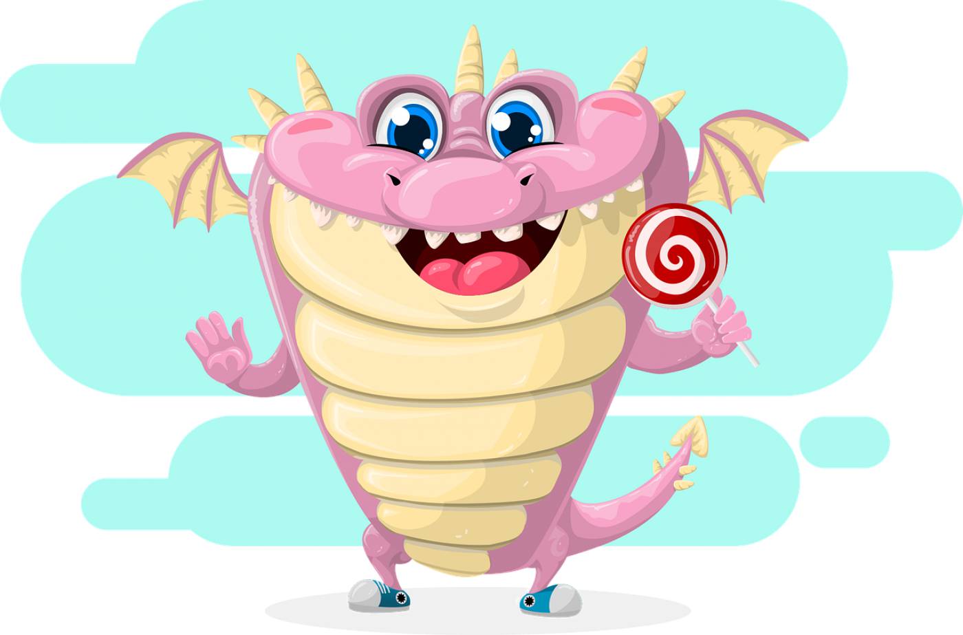 dragon cute pink lollipop wing  svg vector