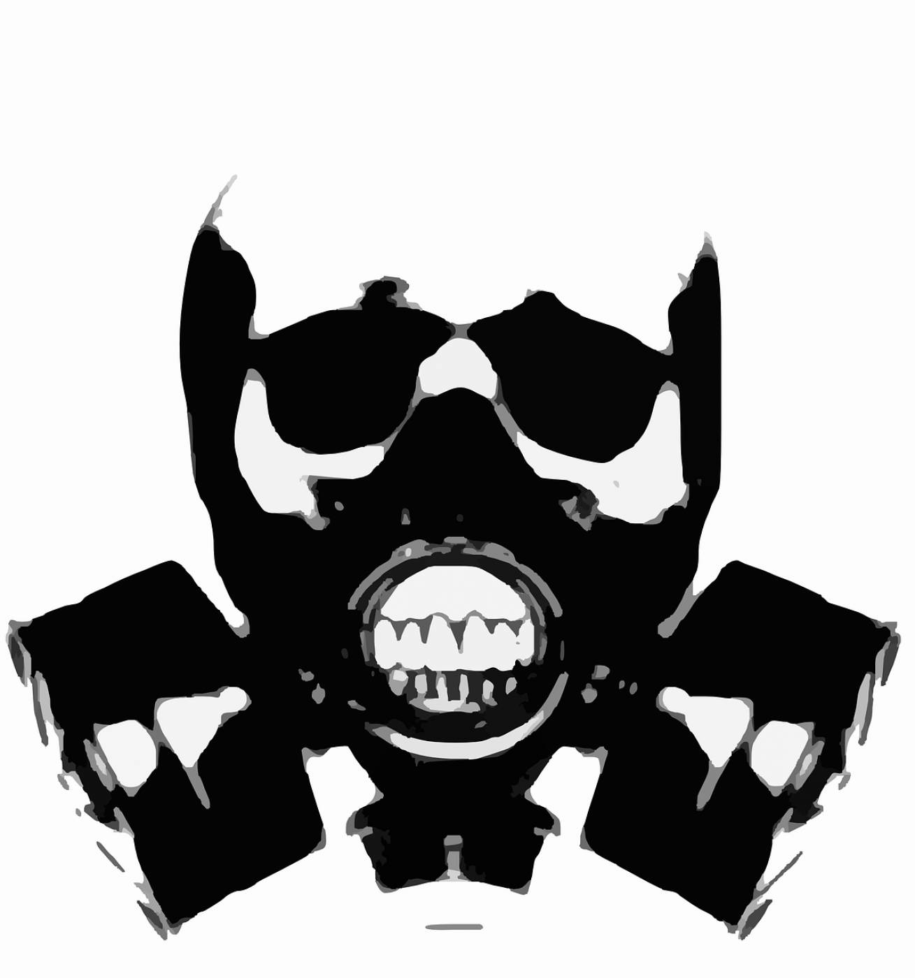gas mask silhouette skull  svg vector