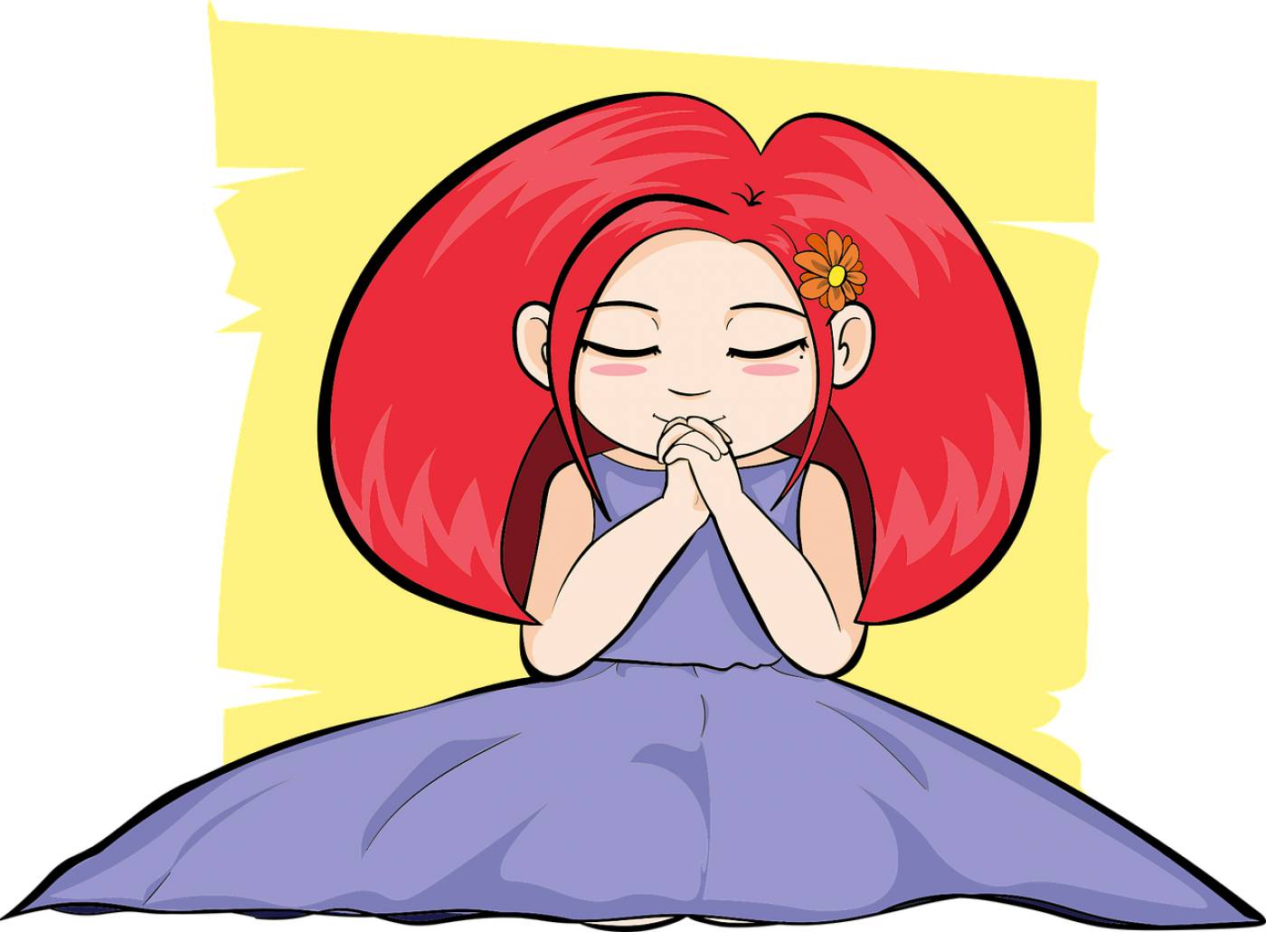 girl praying cartoon character  svg vector