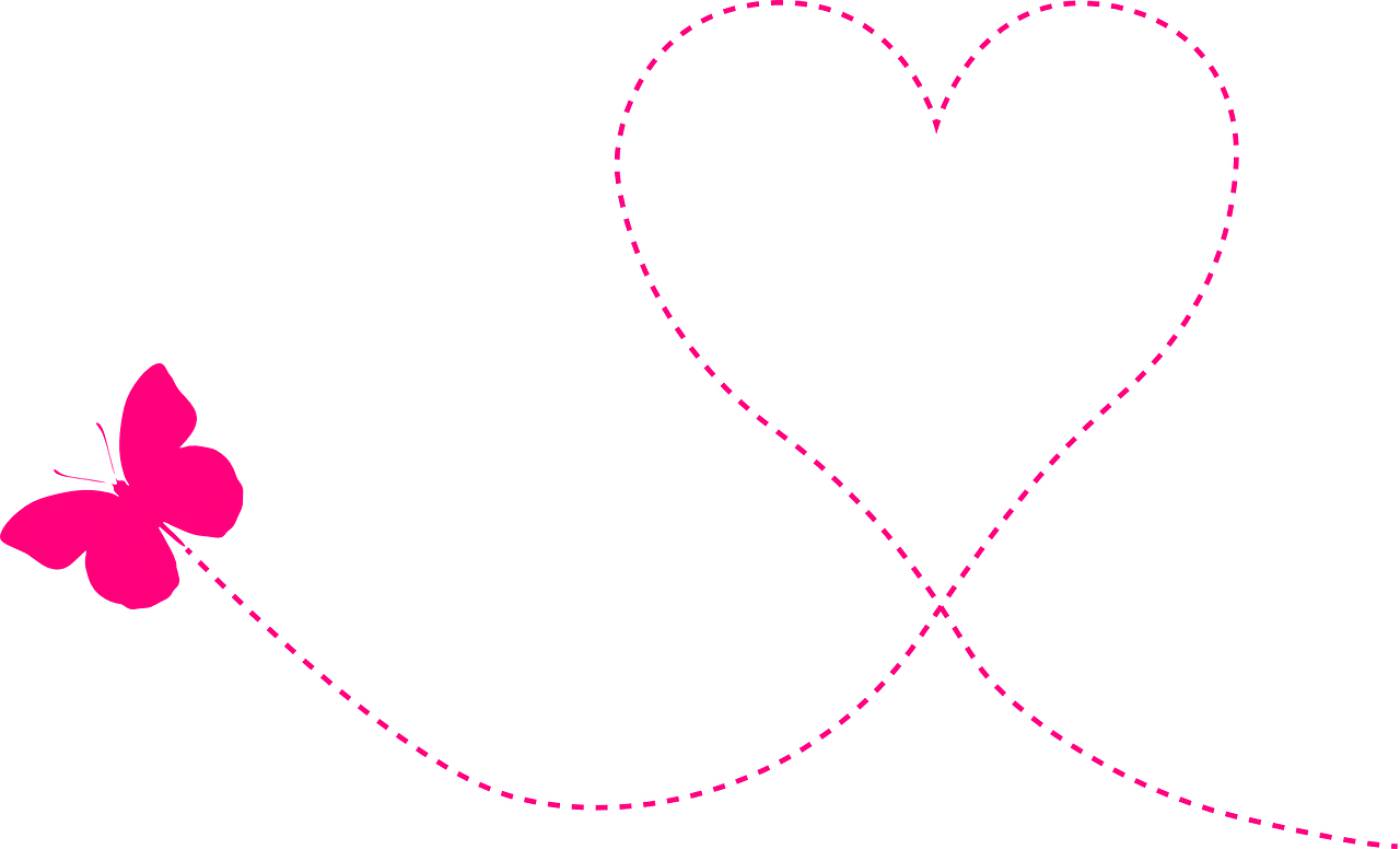 heart butterfly trajectory spring  svg vector