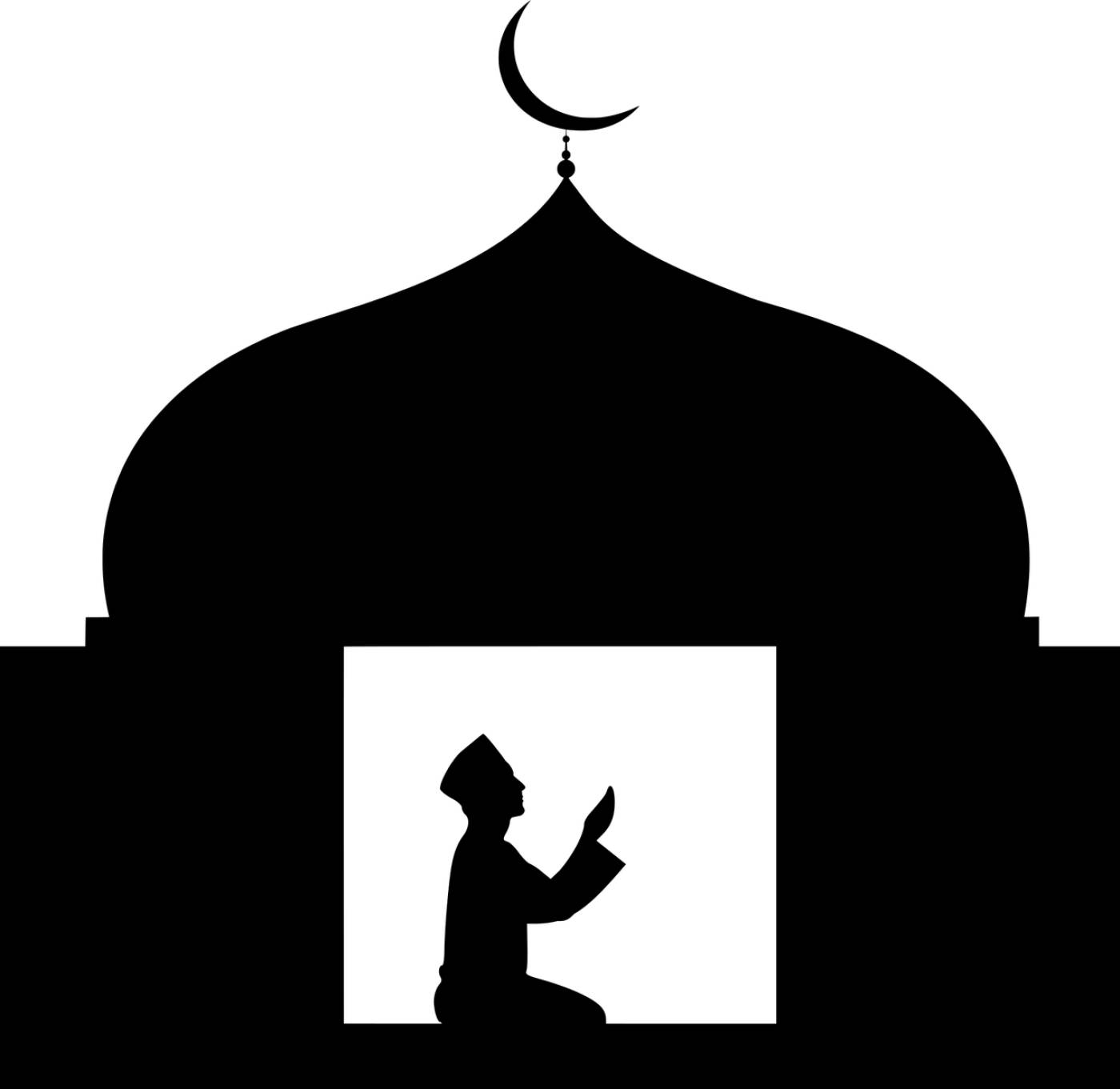 islamic prayer silhouette mosque  svg vector