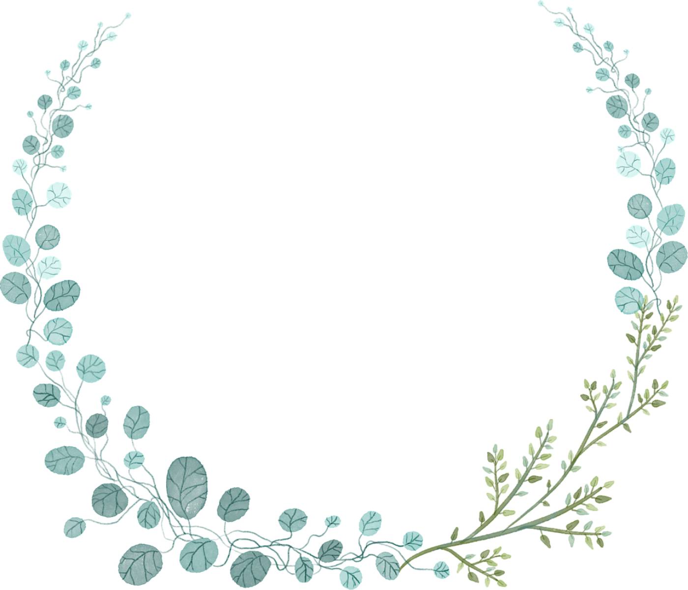 leaves wreath frame water color  svg vector