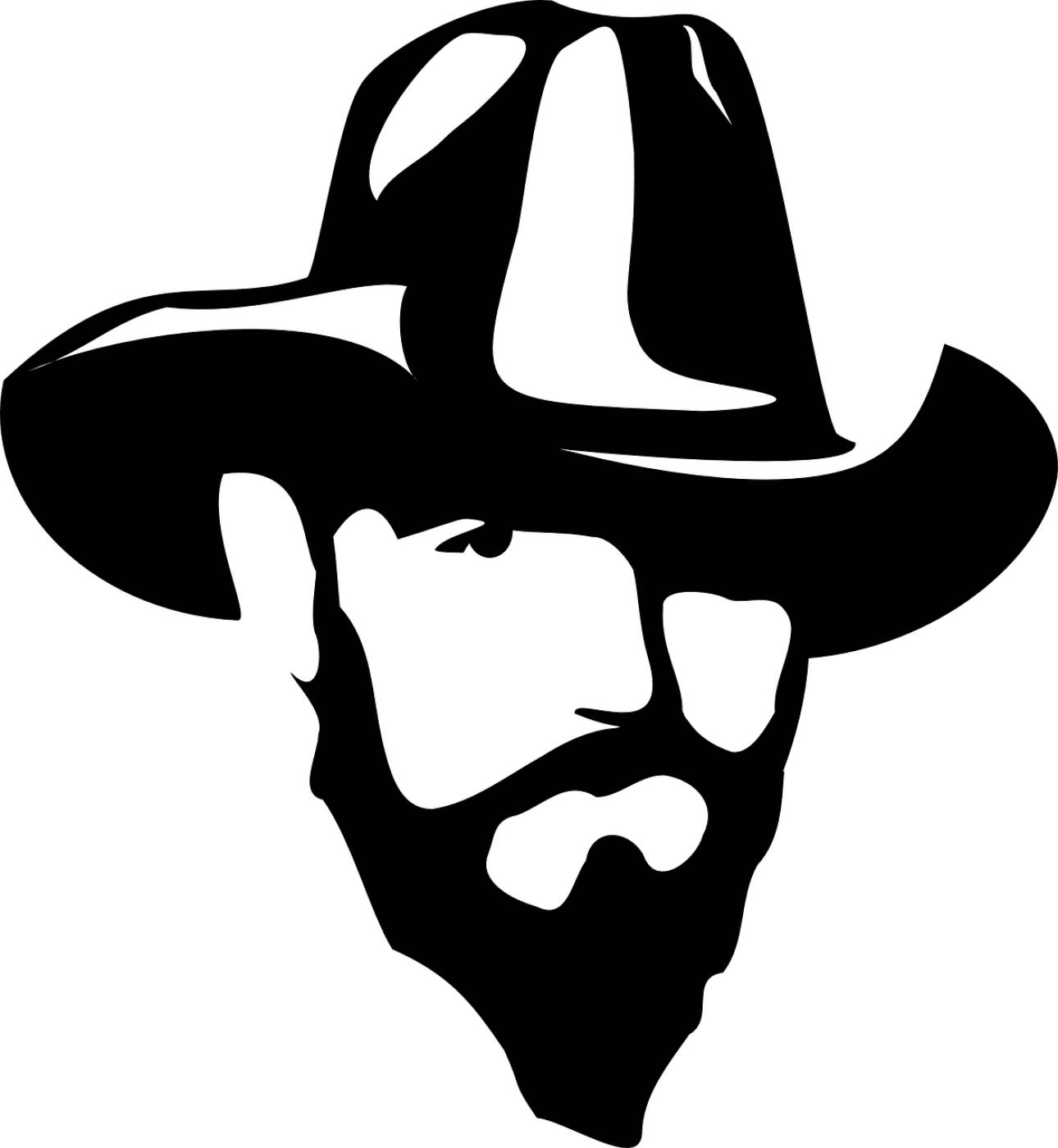 man hat bearded cowboy male  svg vector