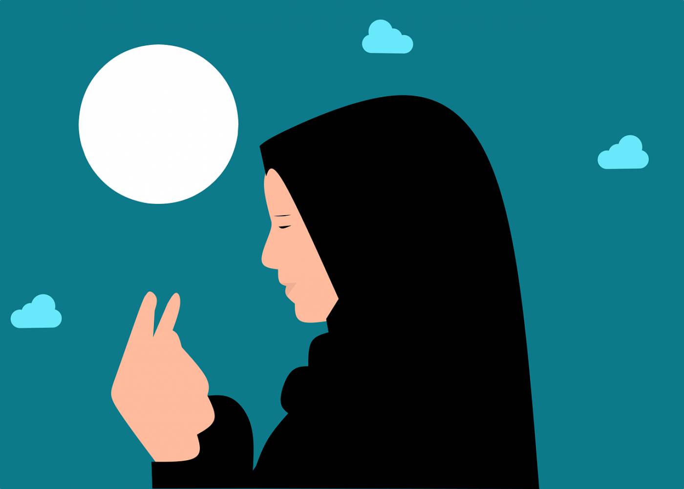 muslim woman hijab praying  svg vector