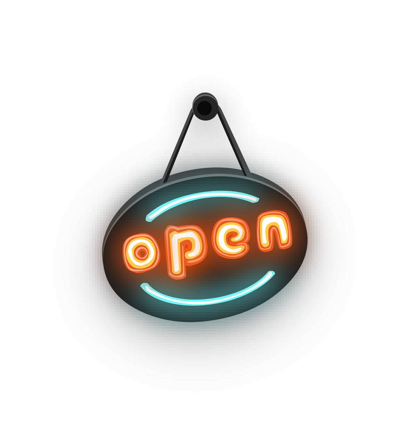 open sign signage neon business  svg vector