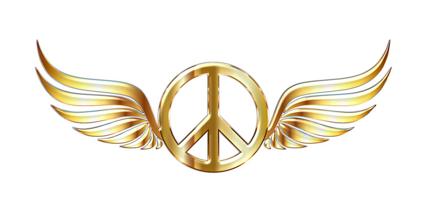 peace sign symbol wings abstract  svg vector