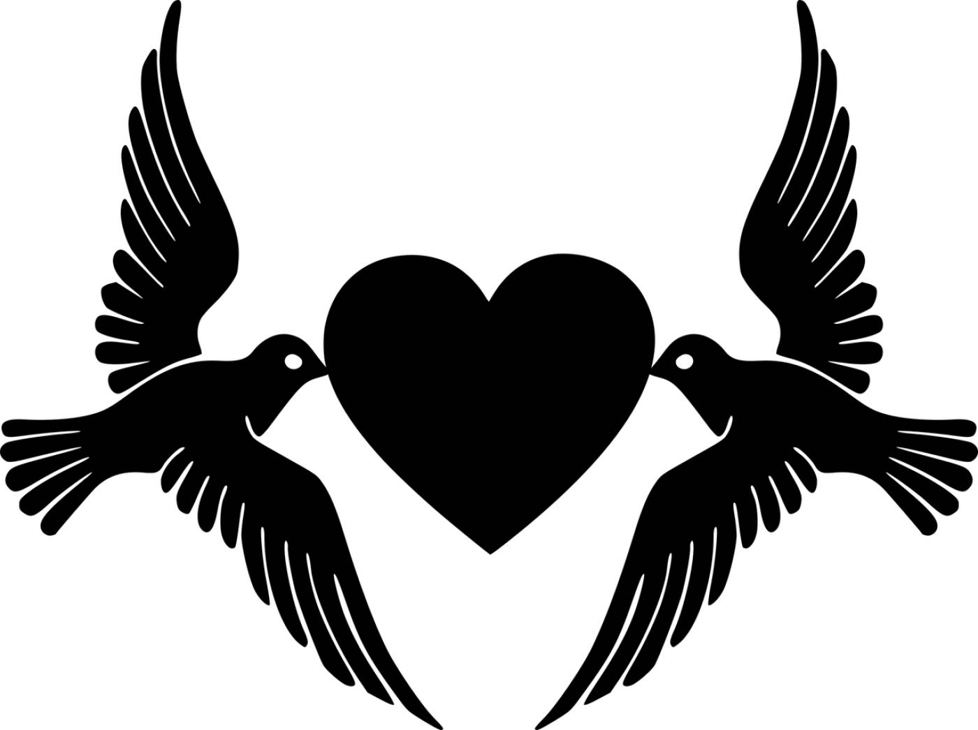 pigeon heart silhouette wing love  svg vector