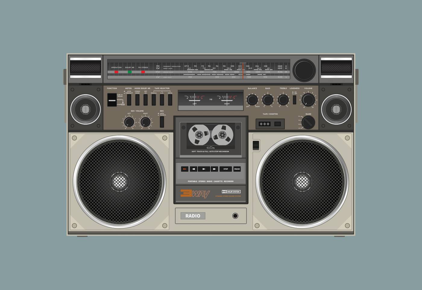 radio cassette speaker sound audio  svg vector