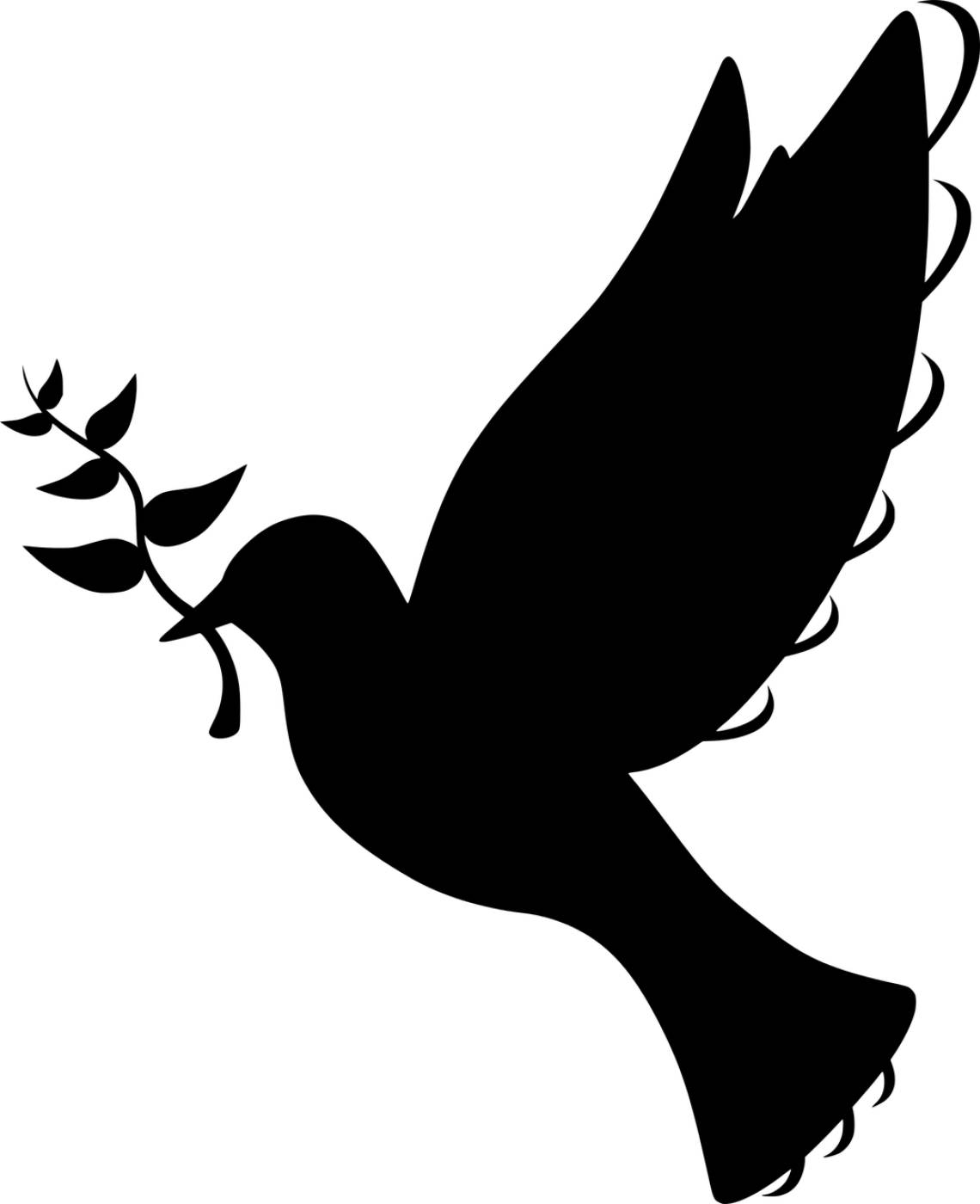 silhouette peace dove flying olive  svg vector