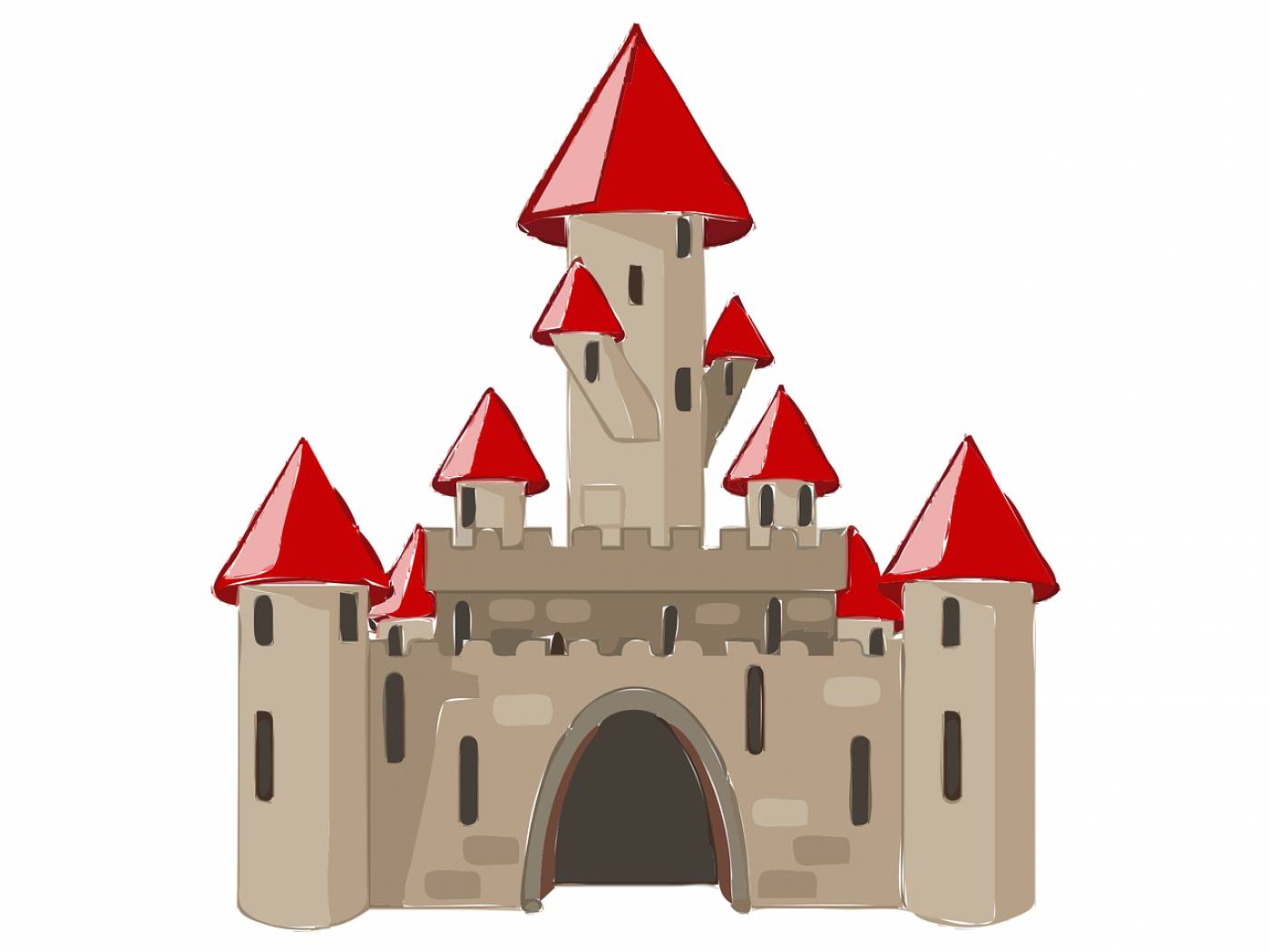 castle medieval turrets  svg vector