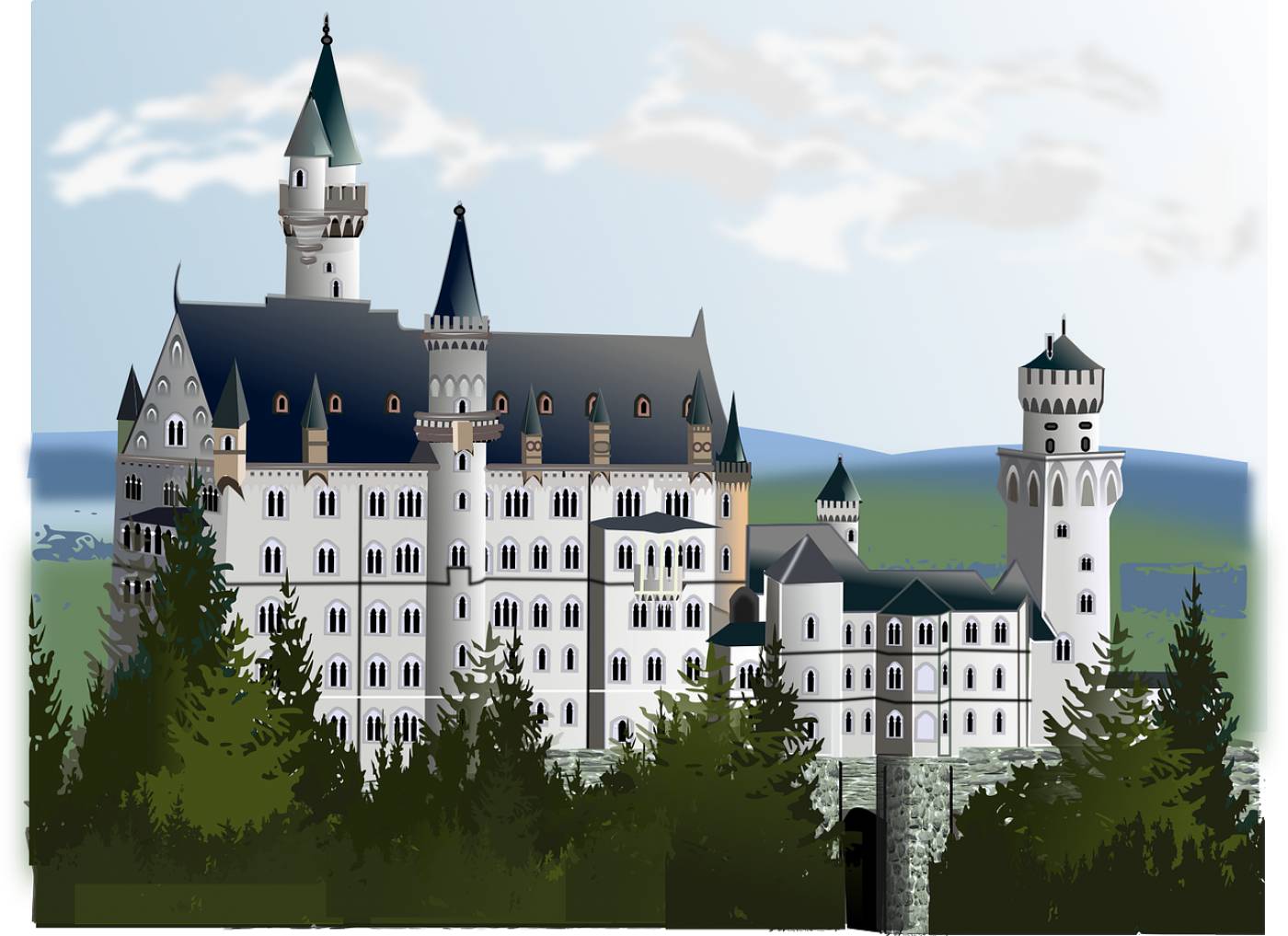 neuschwanstein castle  svg vector