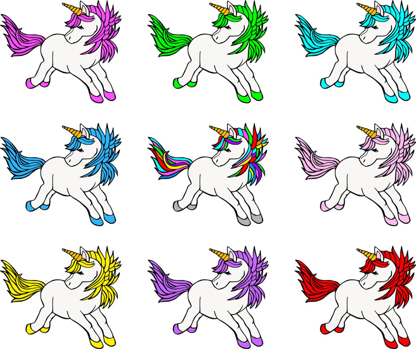 unicorn horses icon rainbow  svg vector