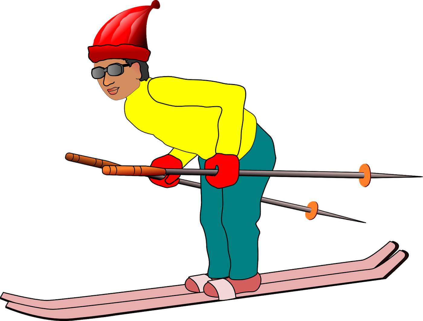 skier man sports hat person  svg vector