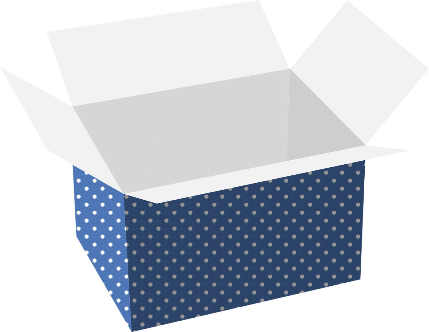 blue polka dot box cardboard carry  svg vector