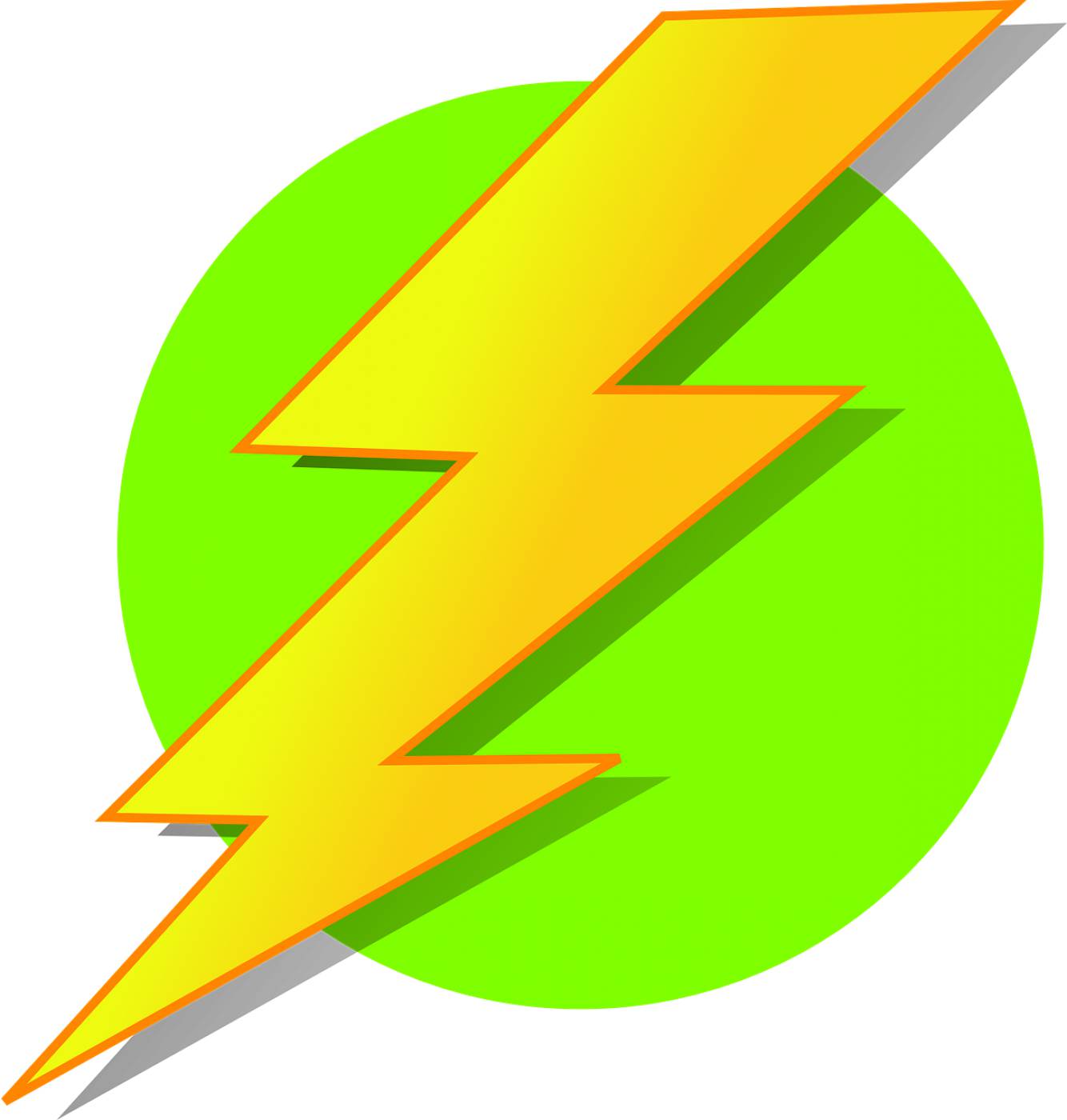 lightning energy bolt green circle  svg vector