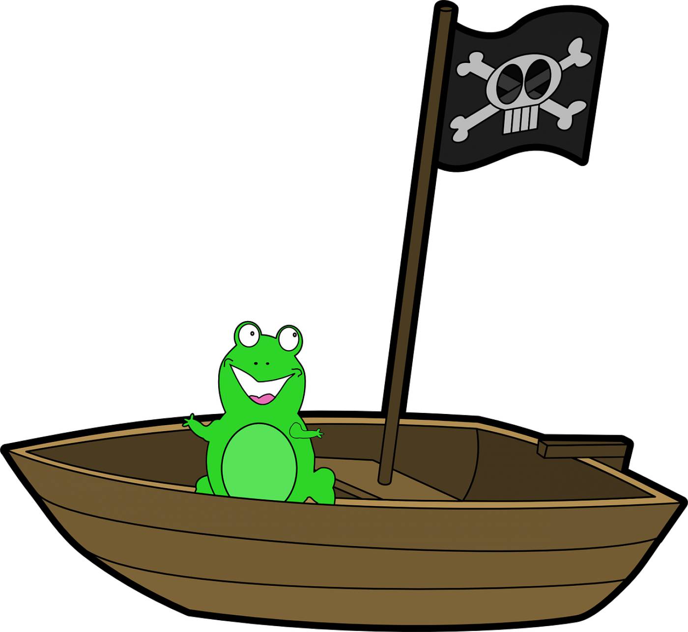 boat frog smiling green pirate  svg vector