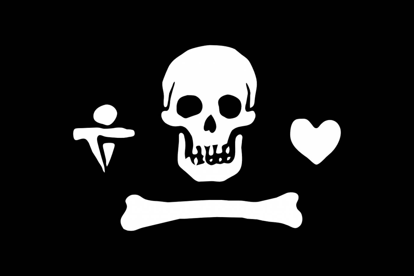flag pirate black and white skull  svg vector
