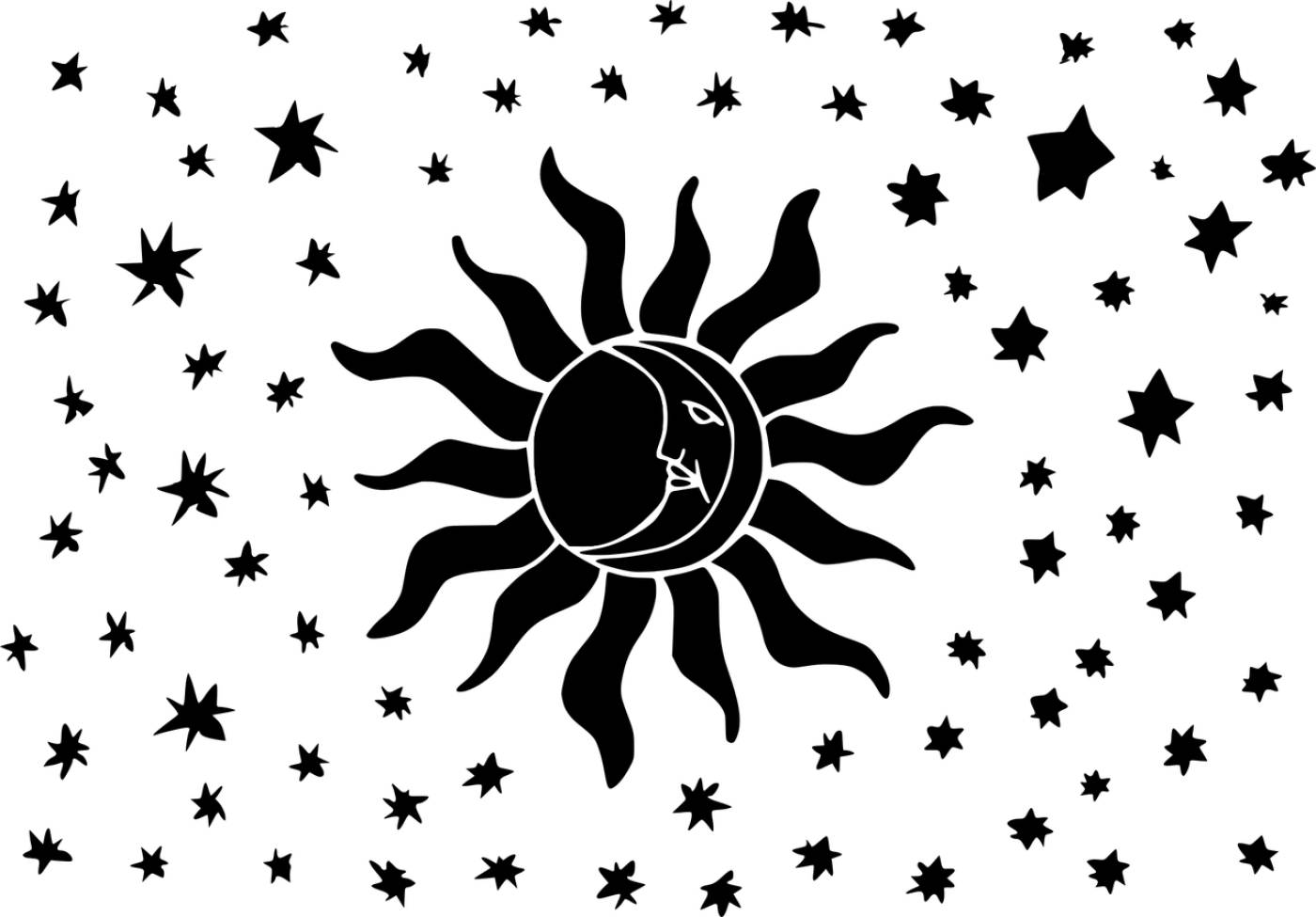 moon sun stars sky symbol morning  svg vector