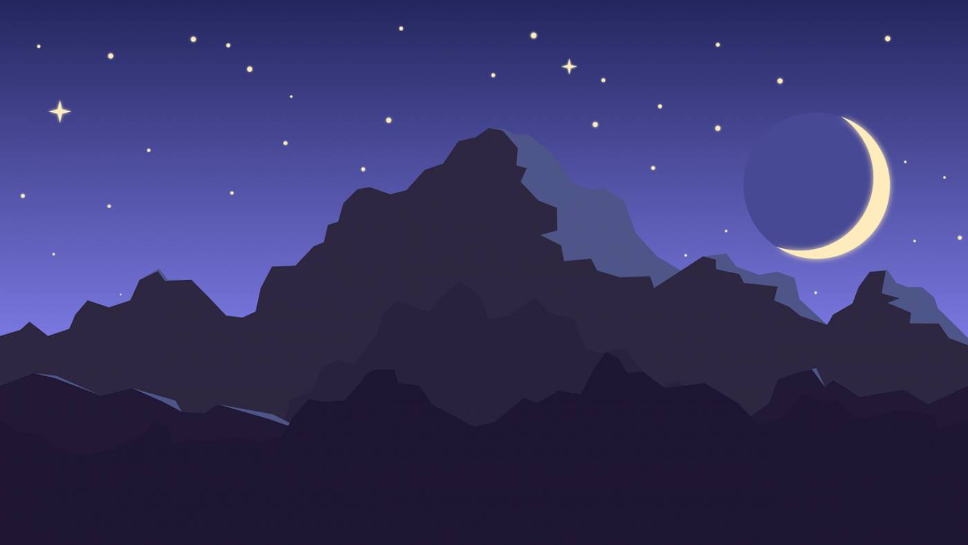 mountains night moon landscape  svg vector