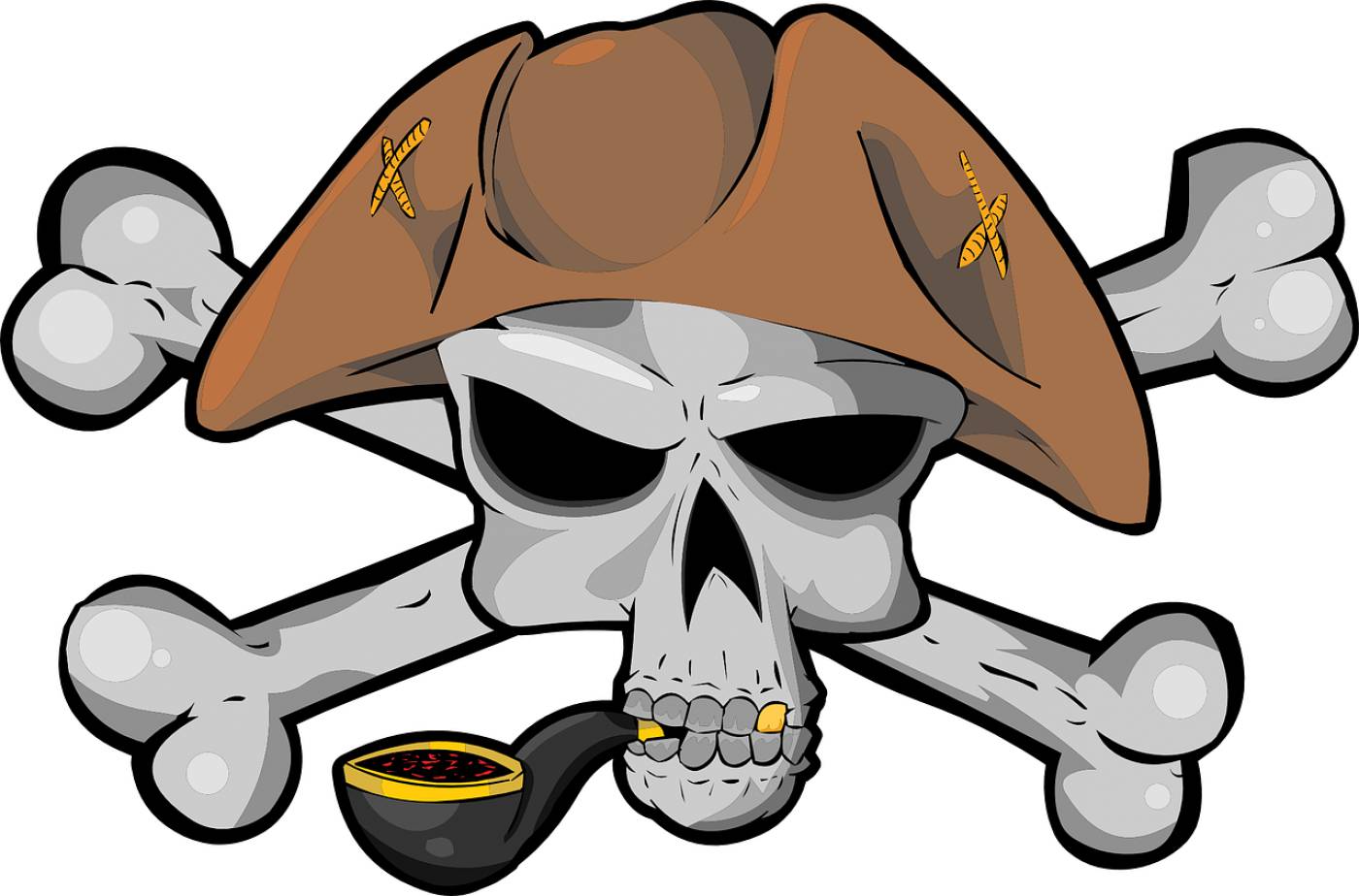 pirate scull bones hat tobacco  svg vector