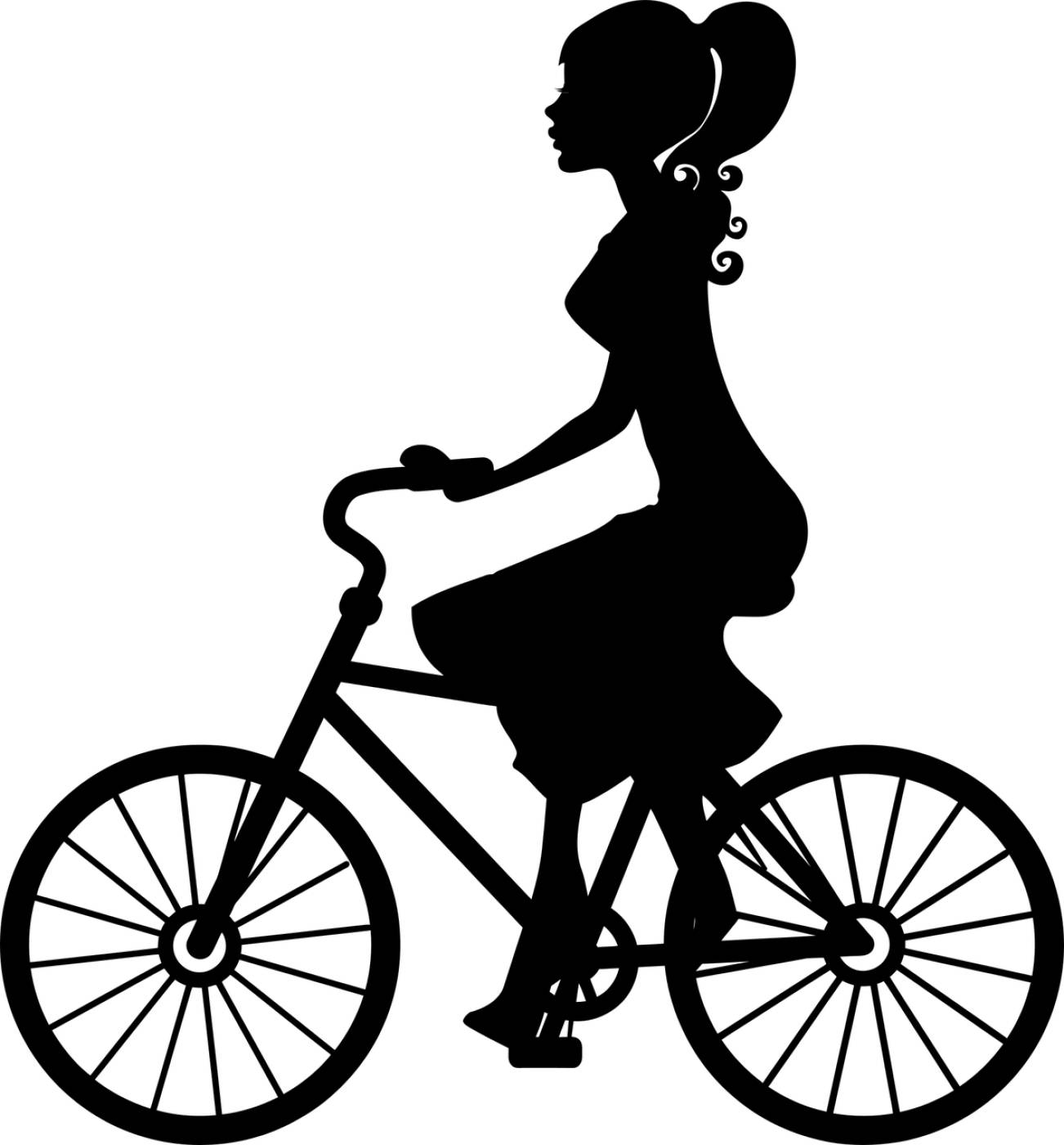 bicycle bike female girl ride  svg vector