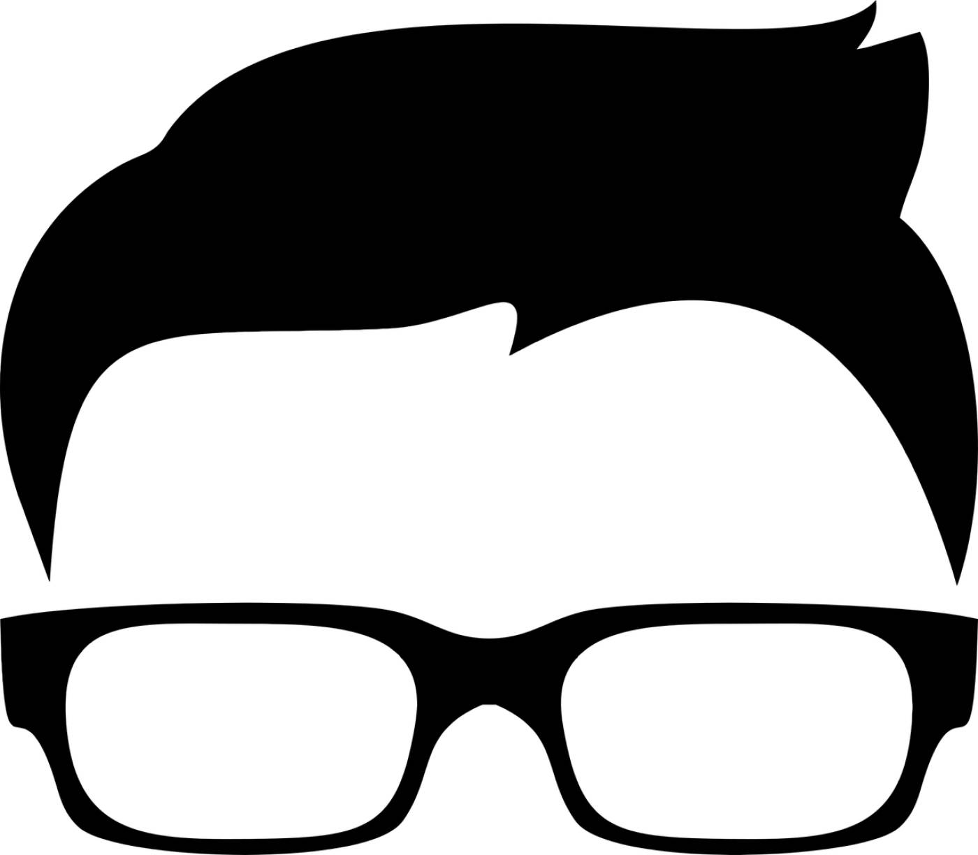 boy eye glasses hair hipster icon  svg vector
