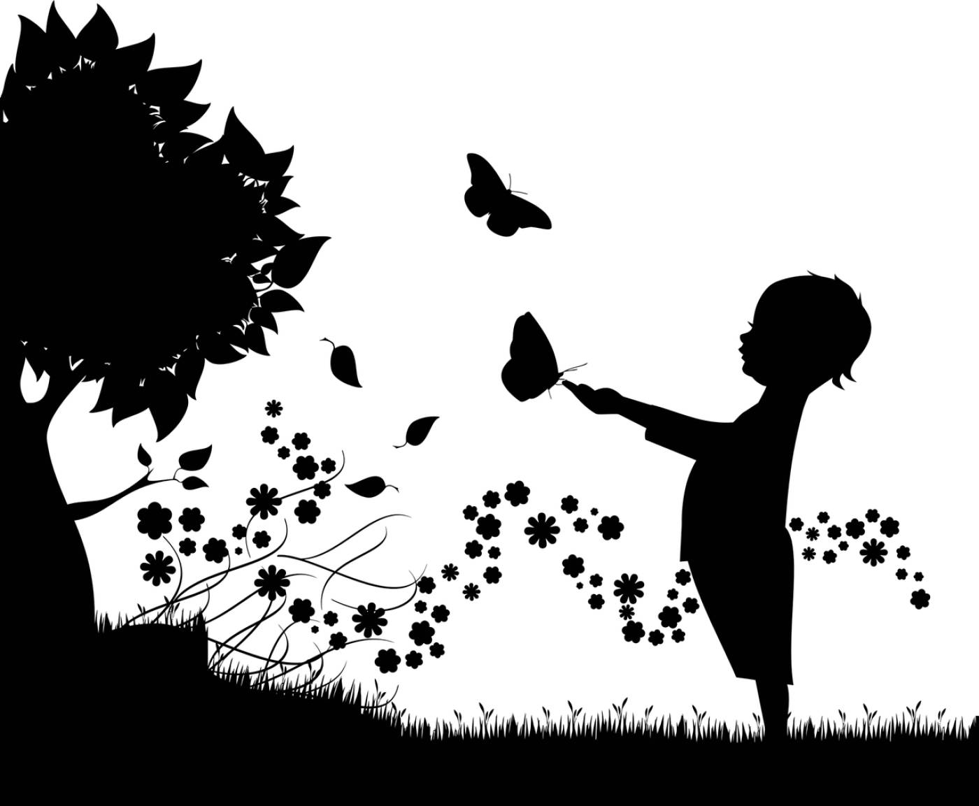 butterfly child floral flowers kid  svg vector