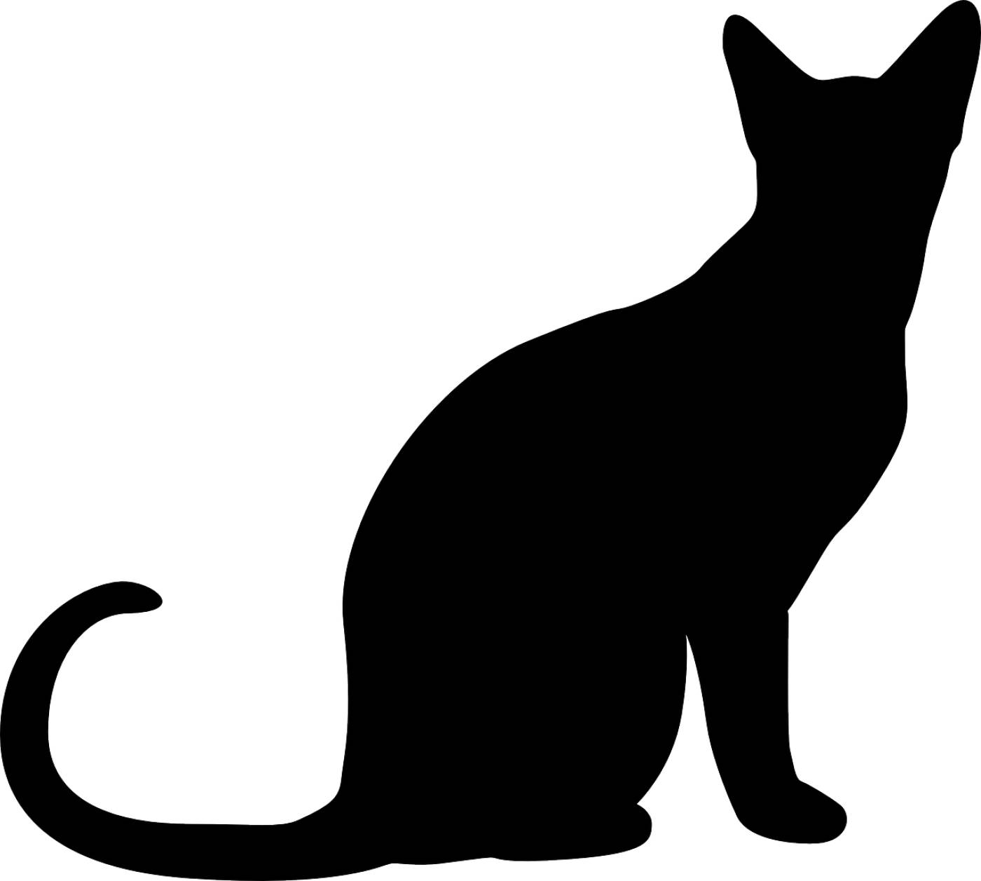 cat silhouette simple sitting cat  svg vector