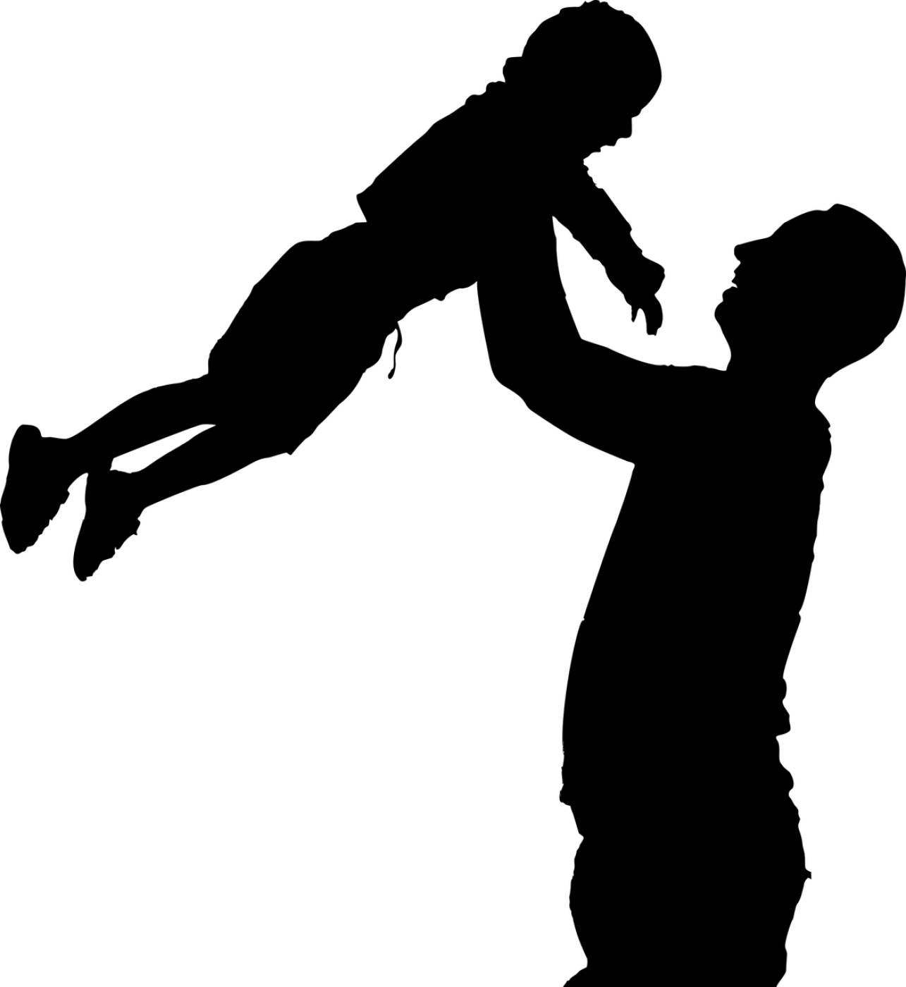 father son silhouette boy child  svg vector
