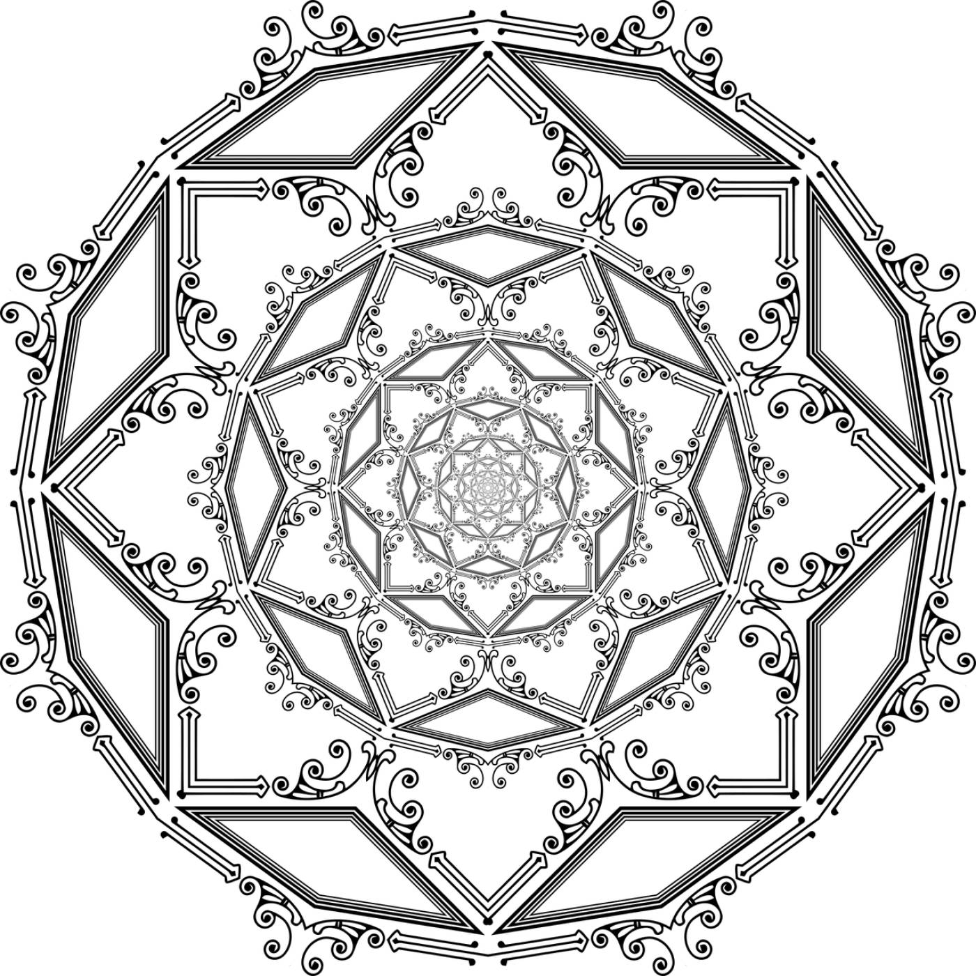 mandala decorative line art  svg vector